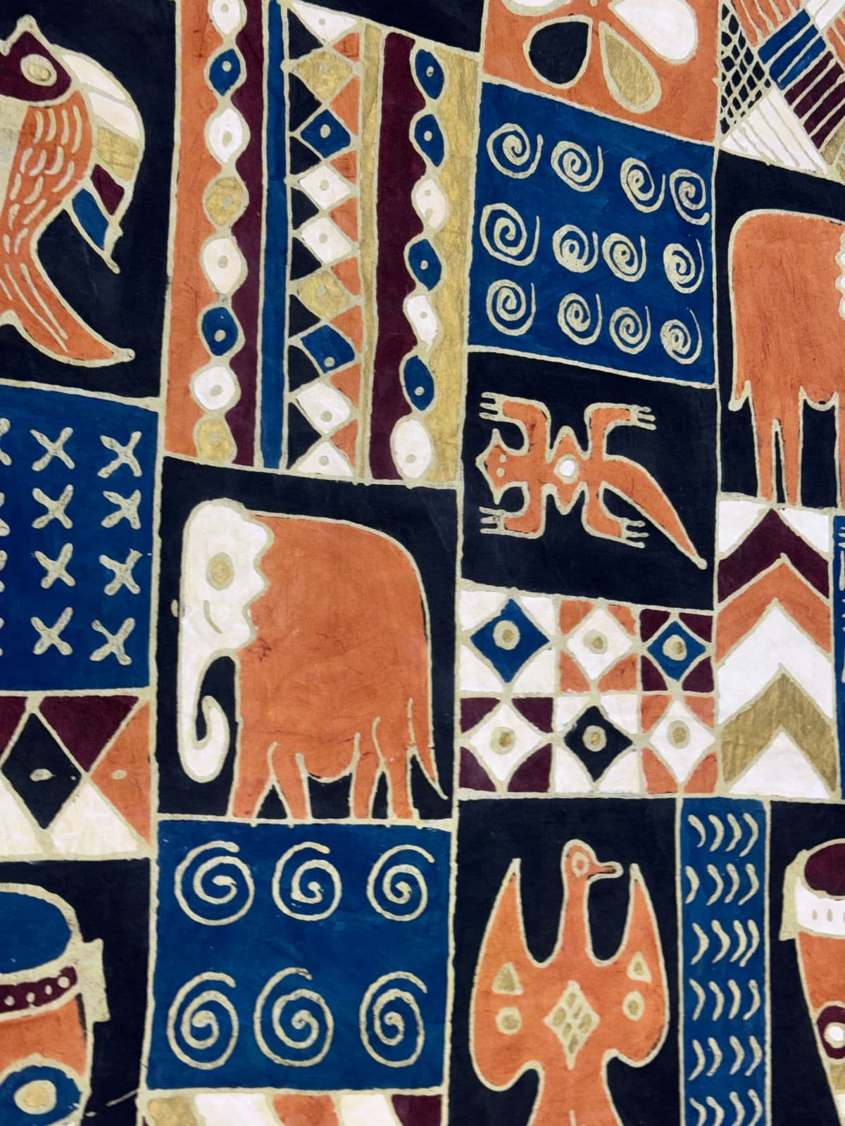 Hand Painted African Batik Wall Hanging - Thumbnail 7