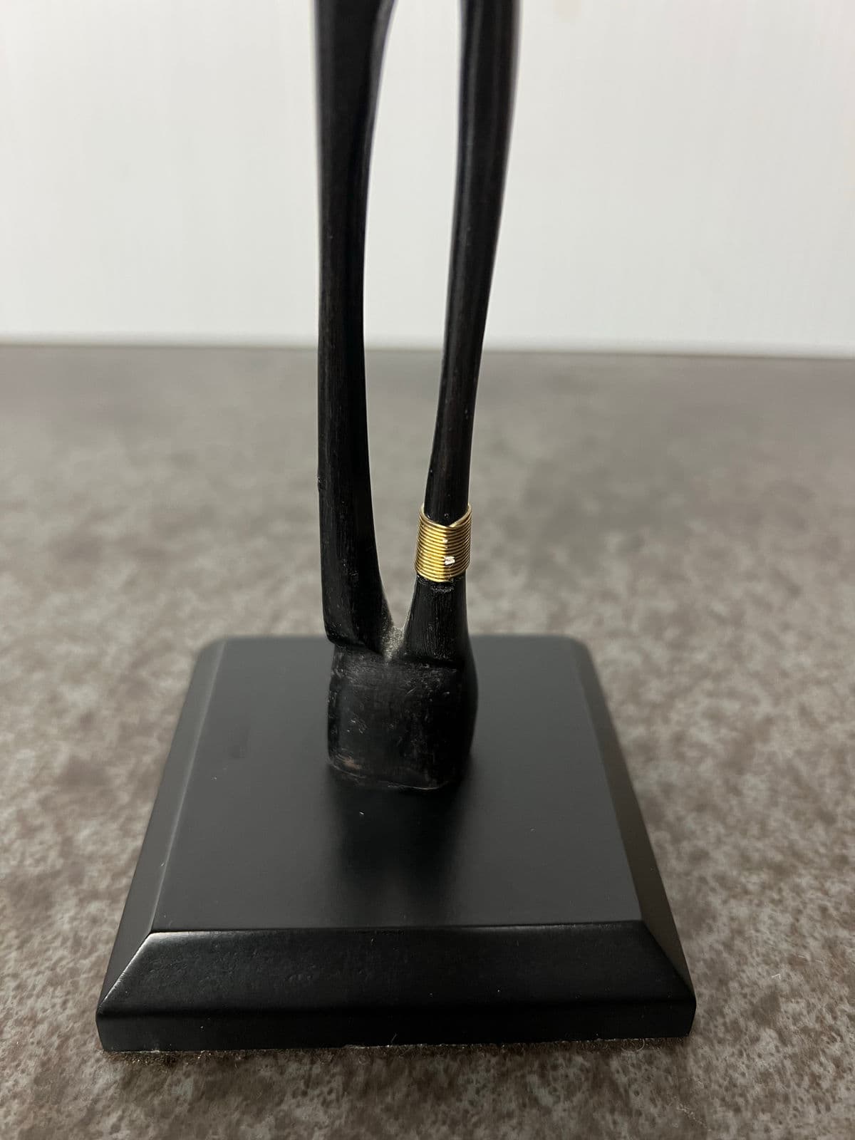 Handcrafted African Carved Figurine + Fabric Headpiece + Wood Carved + Metal Accents - Thumbnail 5