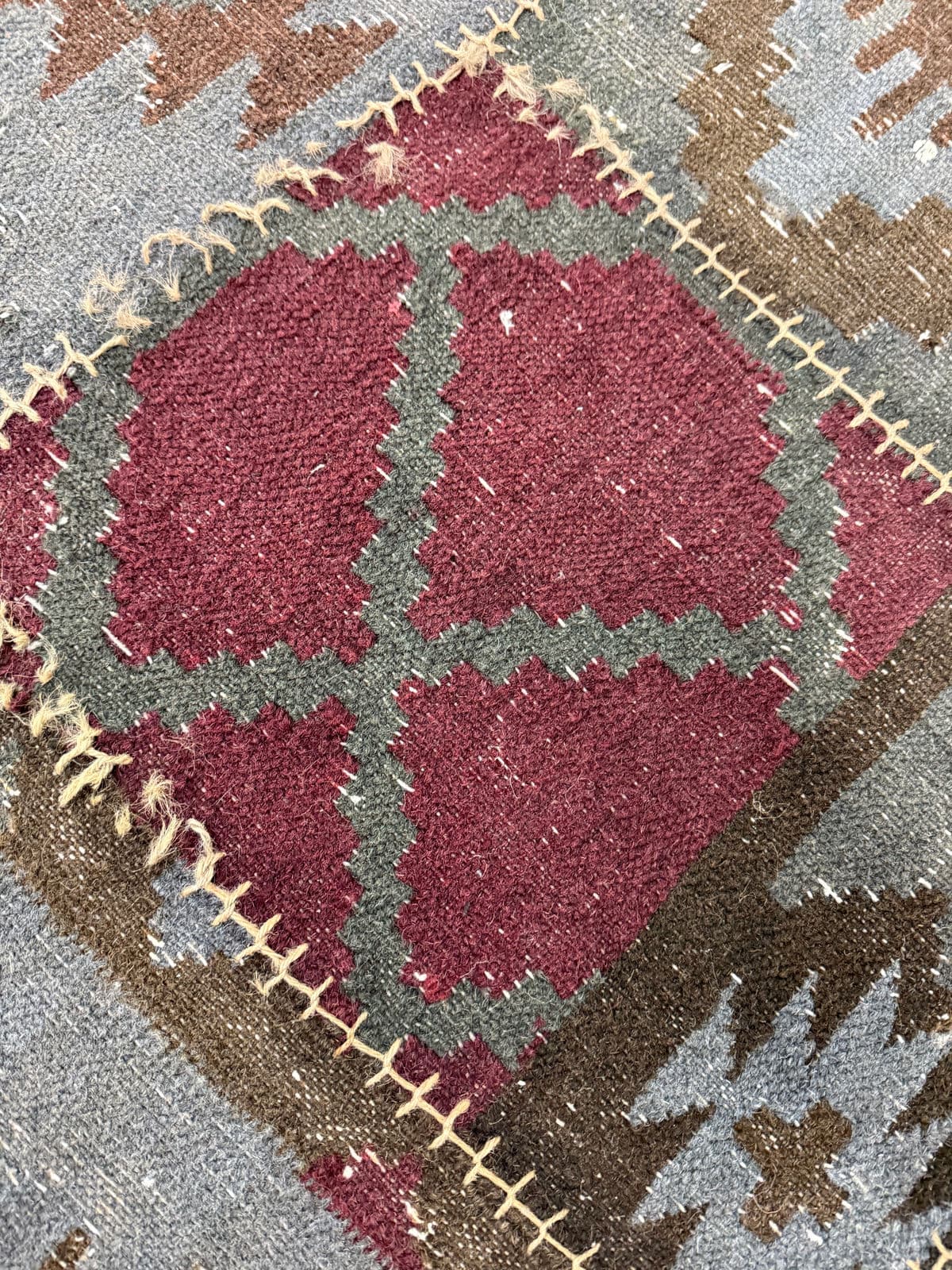 4ft × 5ft 11in Patchwork Stonewashed Kilim Rug - Thumbnail 8