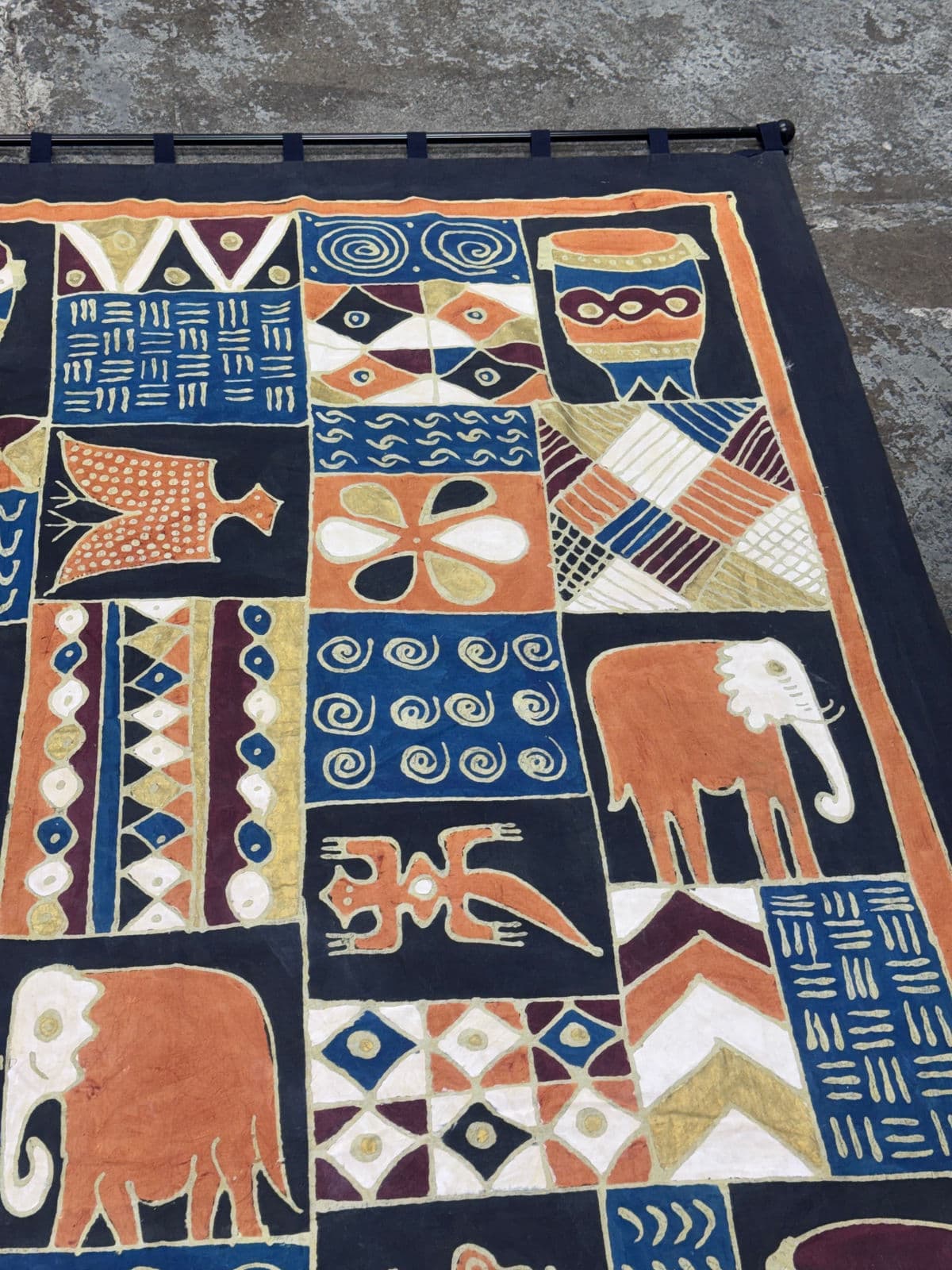 Hand Painted African Batik Wall Hanging - Thumbnail 8