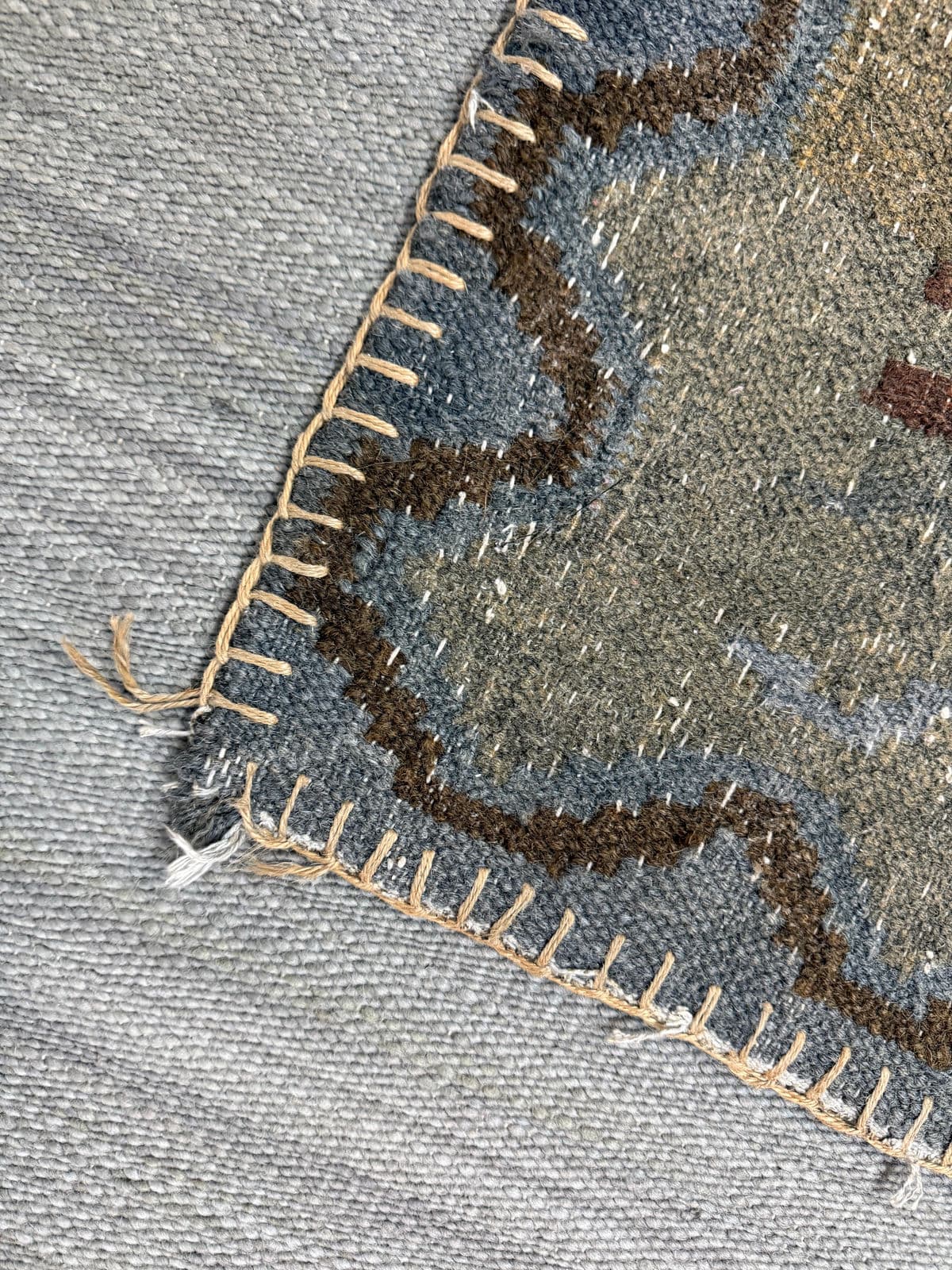 4ft × 5ft 11in Patchwork Stonewashed Kilim Rug - Thumbnail 10