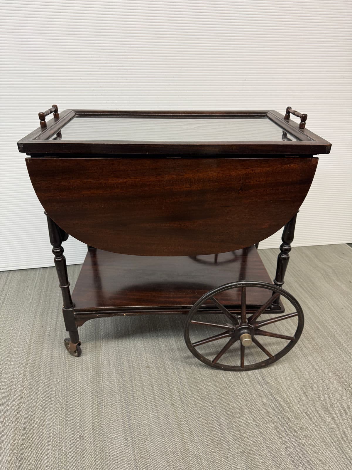 Vintage Drop Leaf + Handle Tea Cart - Thumbnail 4