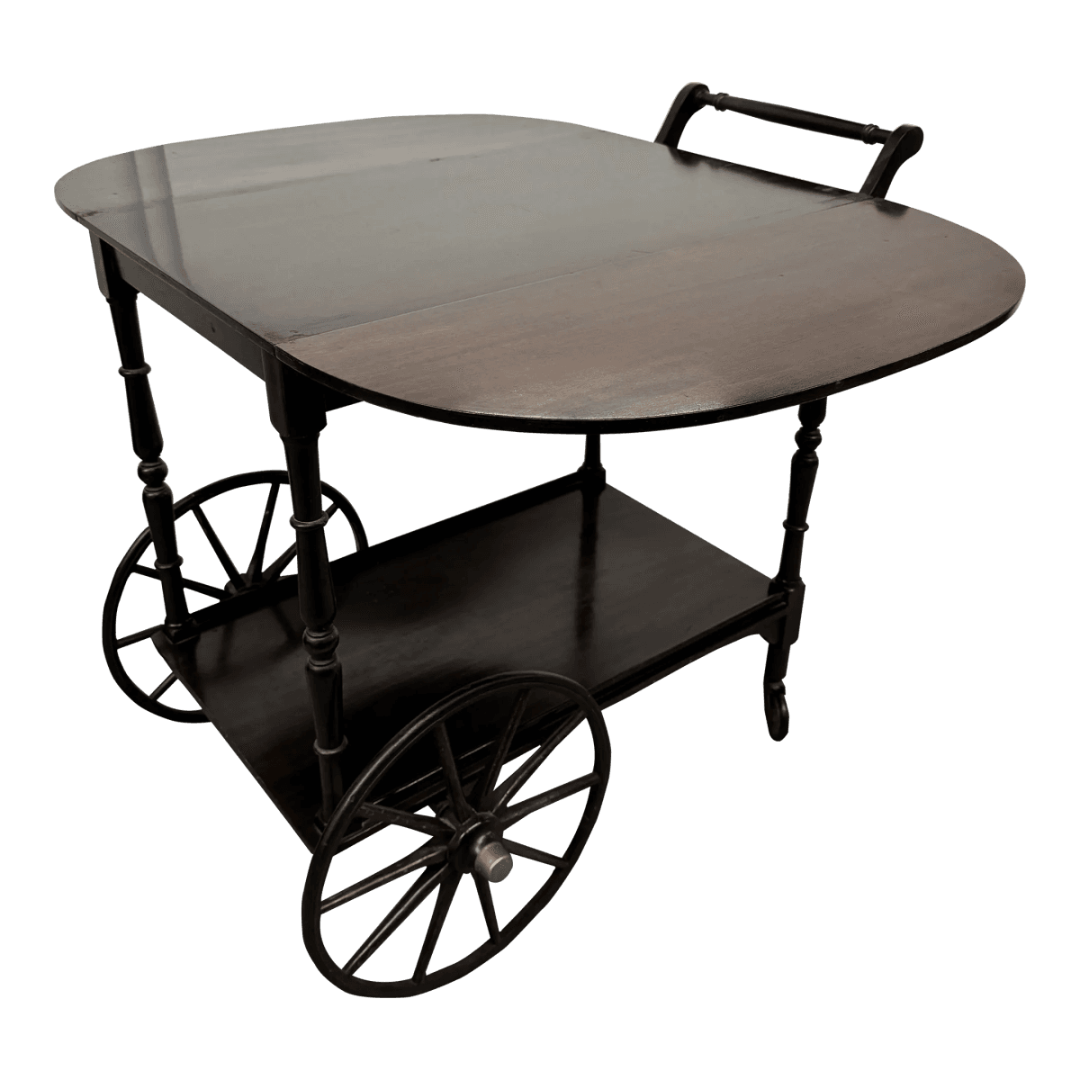 Vintage Drop Leaf + Handle Tea Cart - Thumbnail 2