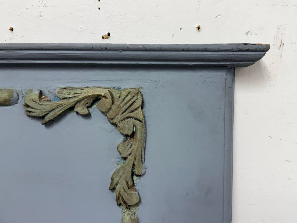 Antique French Style Distressed + Ornate Trumeau Mirror - Thumbnail 6