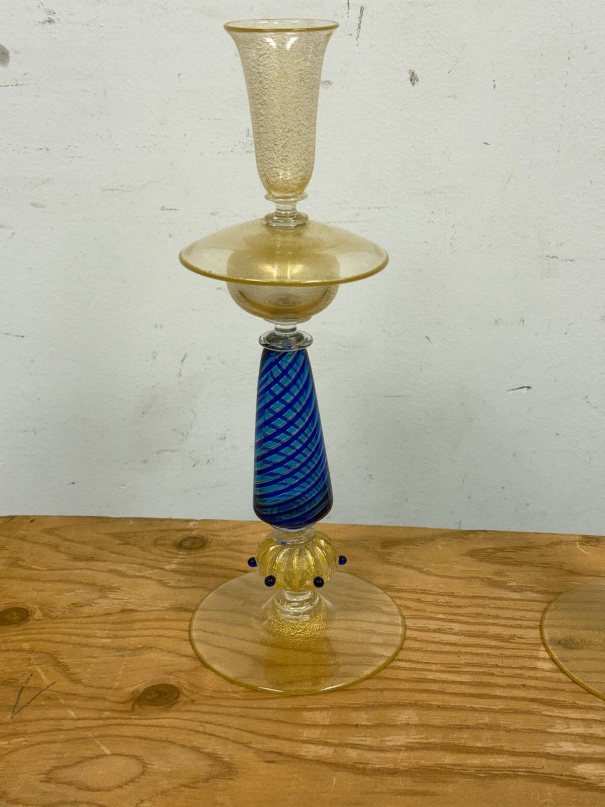 La Fenice Murano Glass Filigrana Candle Holders, Pair - Thumbnail 5