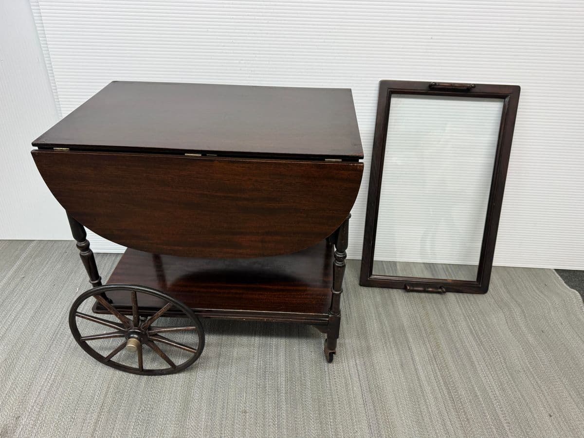 Vintage Drop Leaf + Handle Tea Cart - Thumbnail 7
