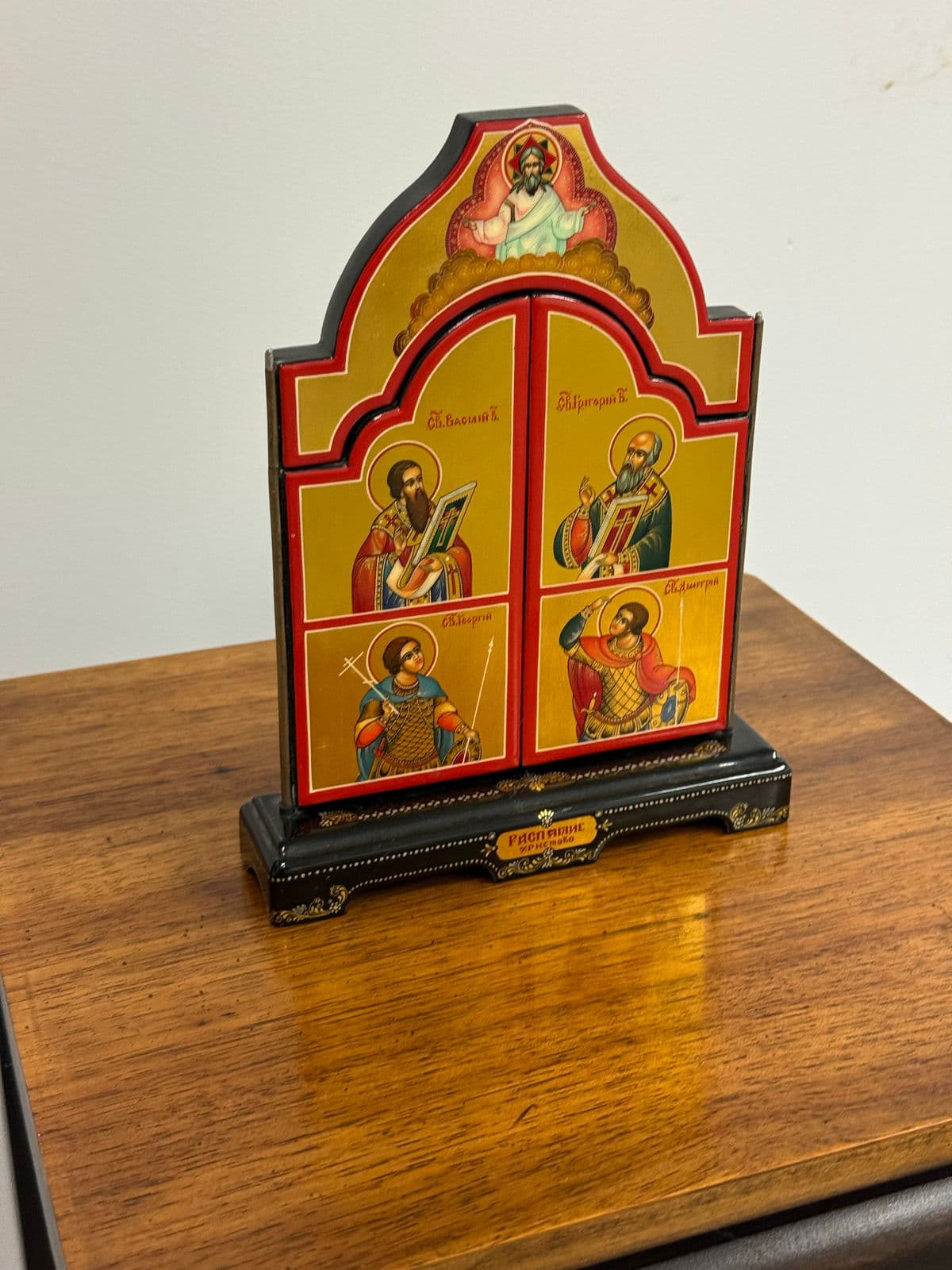 Lacquered Triptych Icon of Jesus and the Disciples - Thumbnail 5