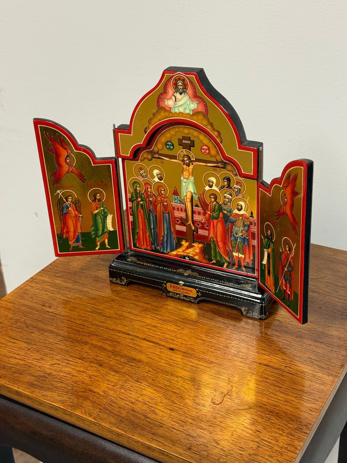 Lacquered Triptych Icon of Jesus and the Disciples - Thumbnail 11