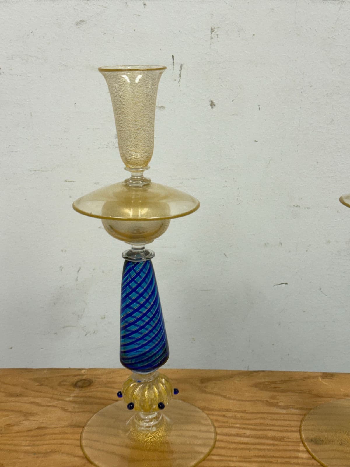 La Fenice Murano Glass Filigrana Candle Holders, Pair - Thumbnail 9