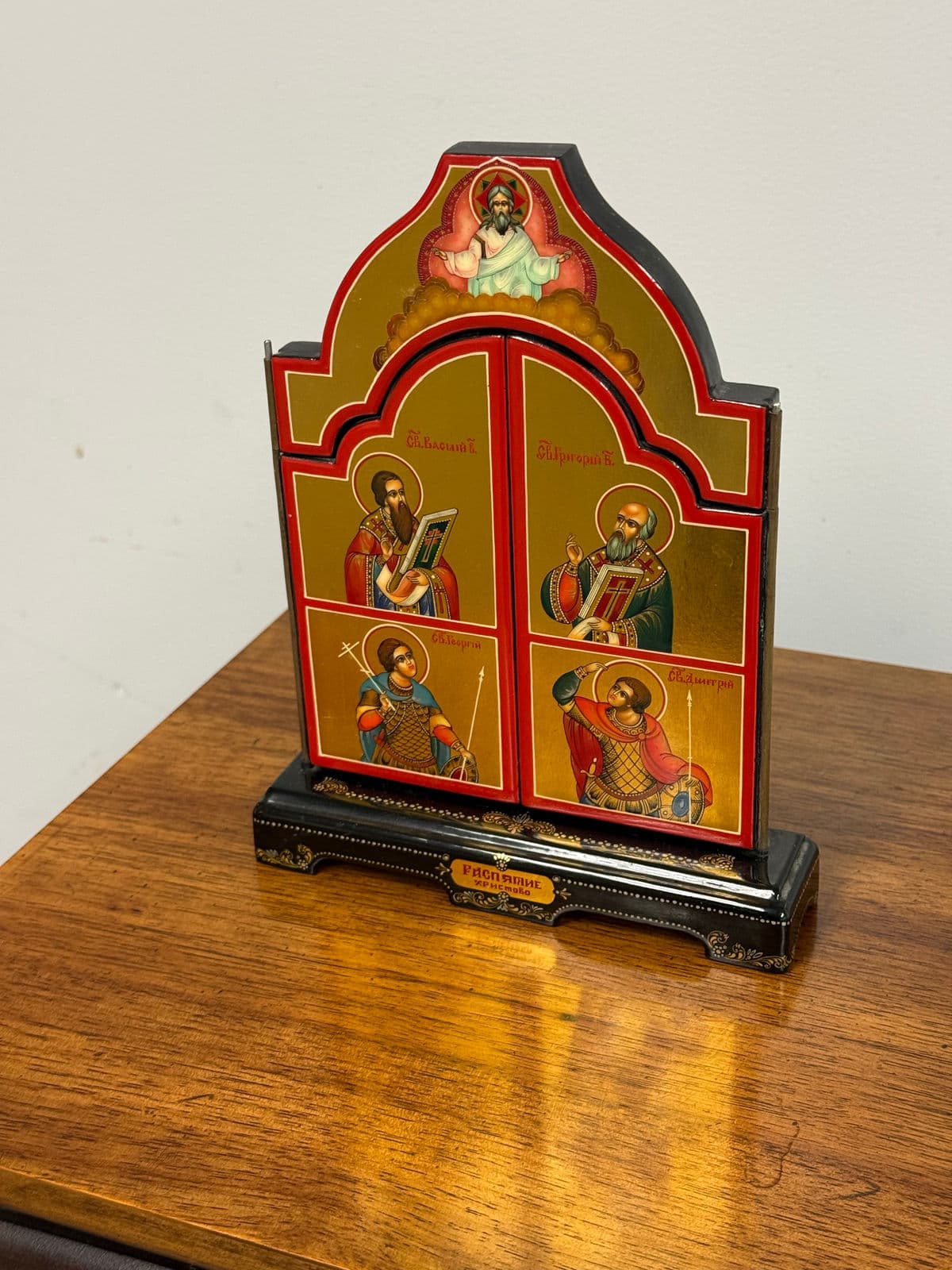 Lacquered Triptych Icon of Jesus and the Disciples - Thumbnail 13