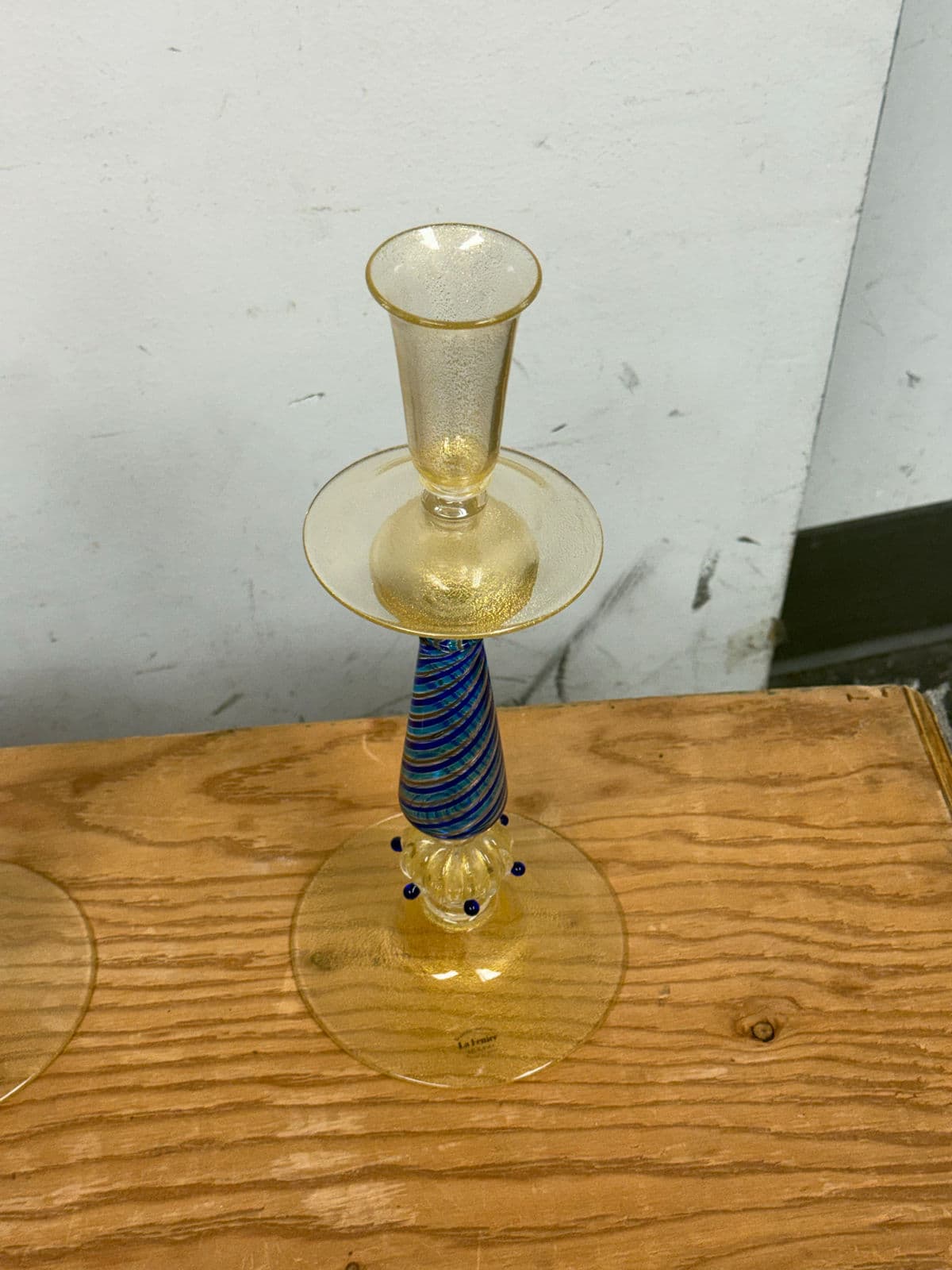 La Fenice Murano Glass Filigrana Candle Holders, Pair - Thumbnail 12