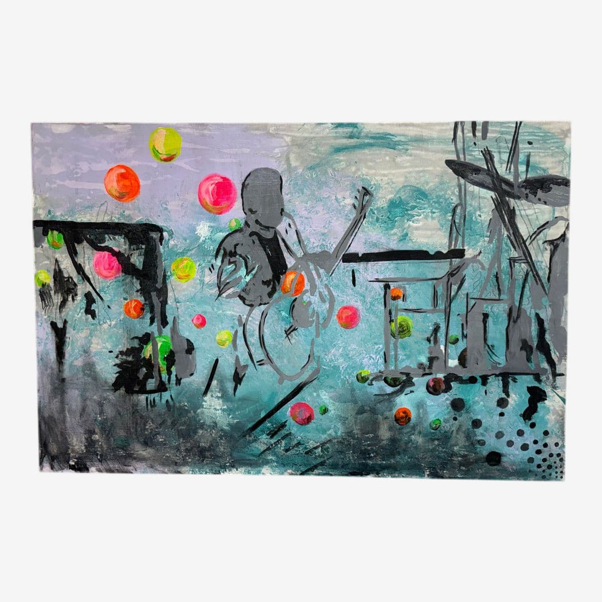 Jazz Artwork With Fluorescent Accents, Artist Unknown - Image 1