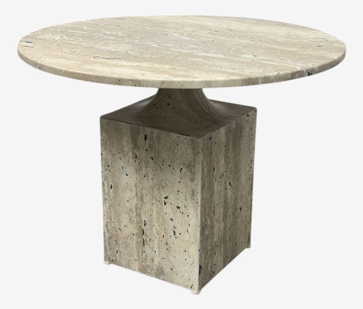 Vincent Dupont-Rougier for Christophe Delcourt Ouk Travertine Side Table - Image 1