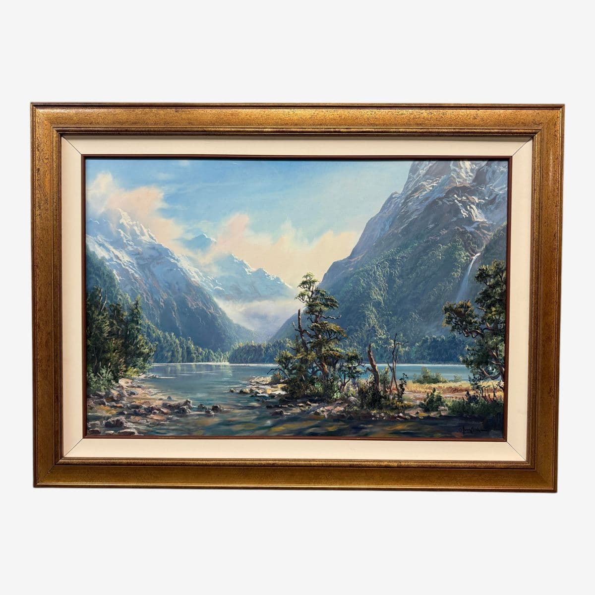 Ivan Clarke "Mountain Landscape With Lake" Original Oil Painting - Image 1