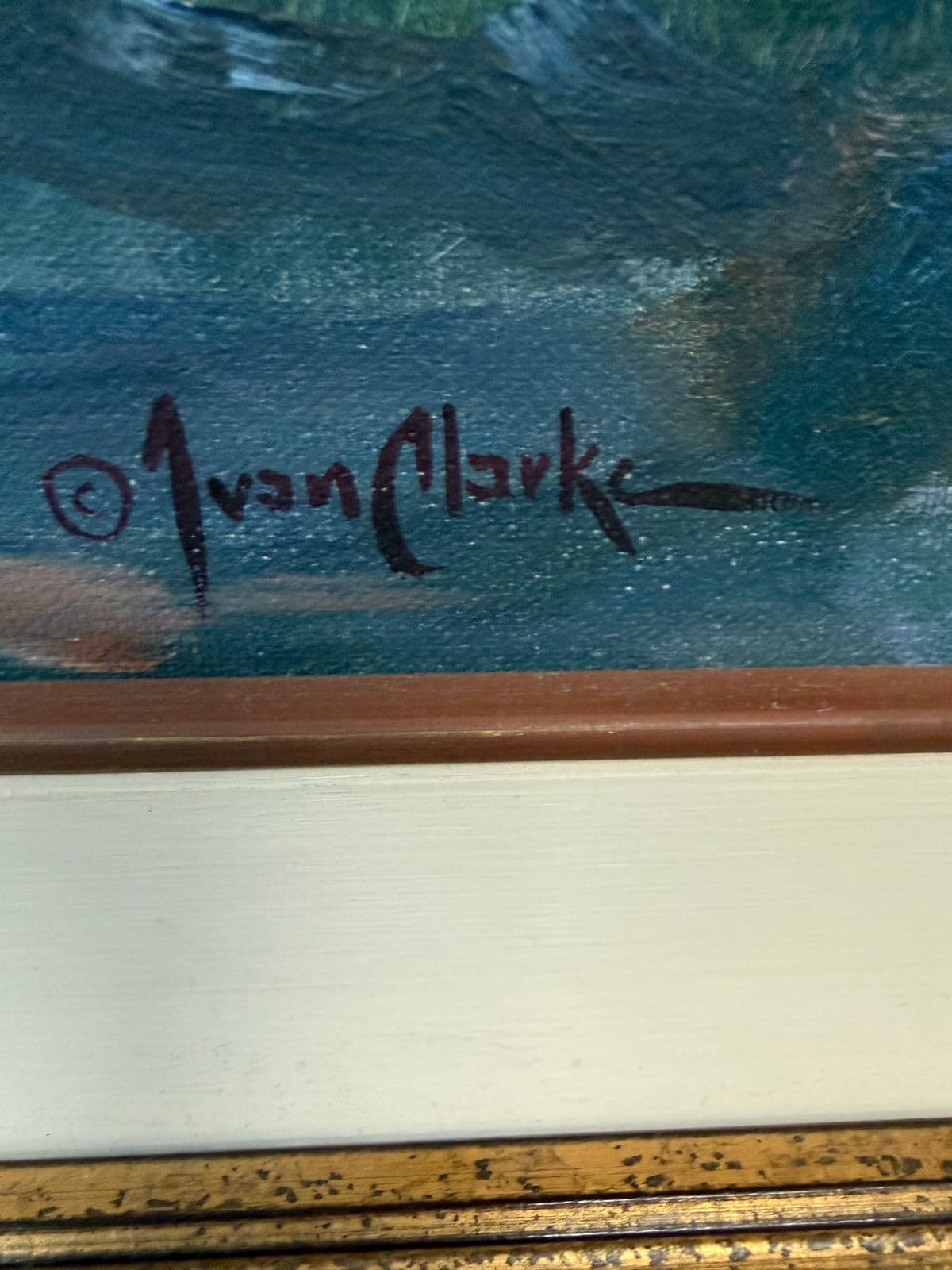 Ivan Clarke "Mountain Landscape With Lake" Original Oil Painting - Thumbnail 4