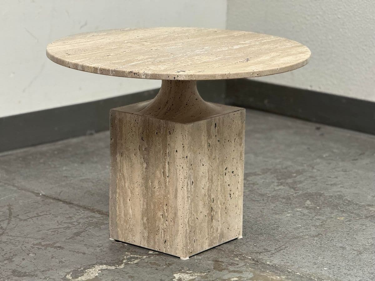 Vincent Dupont-Rougier for Christophe Delcourt Ouk Travertine Side Table - Thumbnail 7