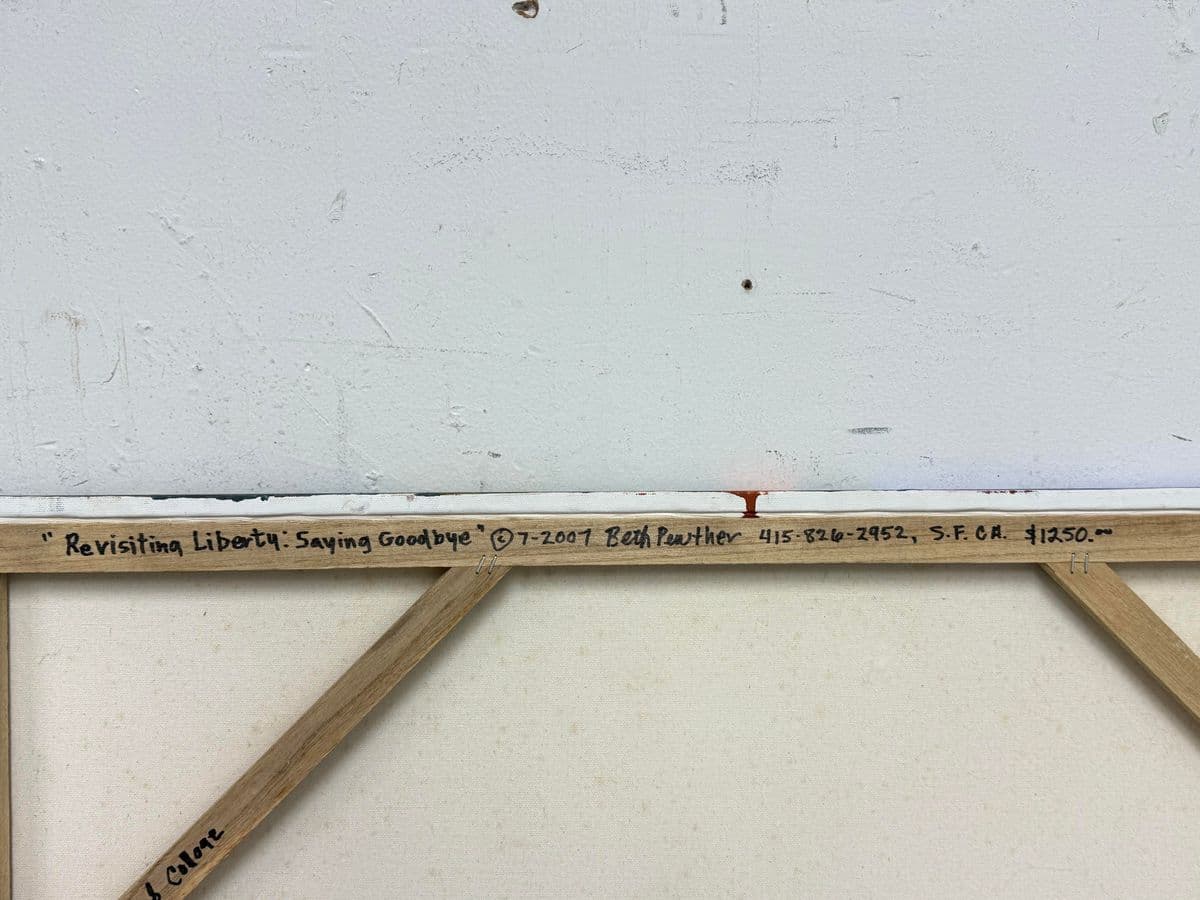 Circa 2007 Beth Pewther's "Revisiting Liberty; Saying Goodby" Mixed Media Artwork, Signed - Thumbnail 11