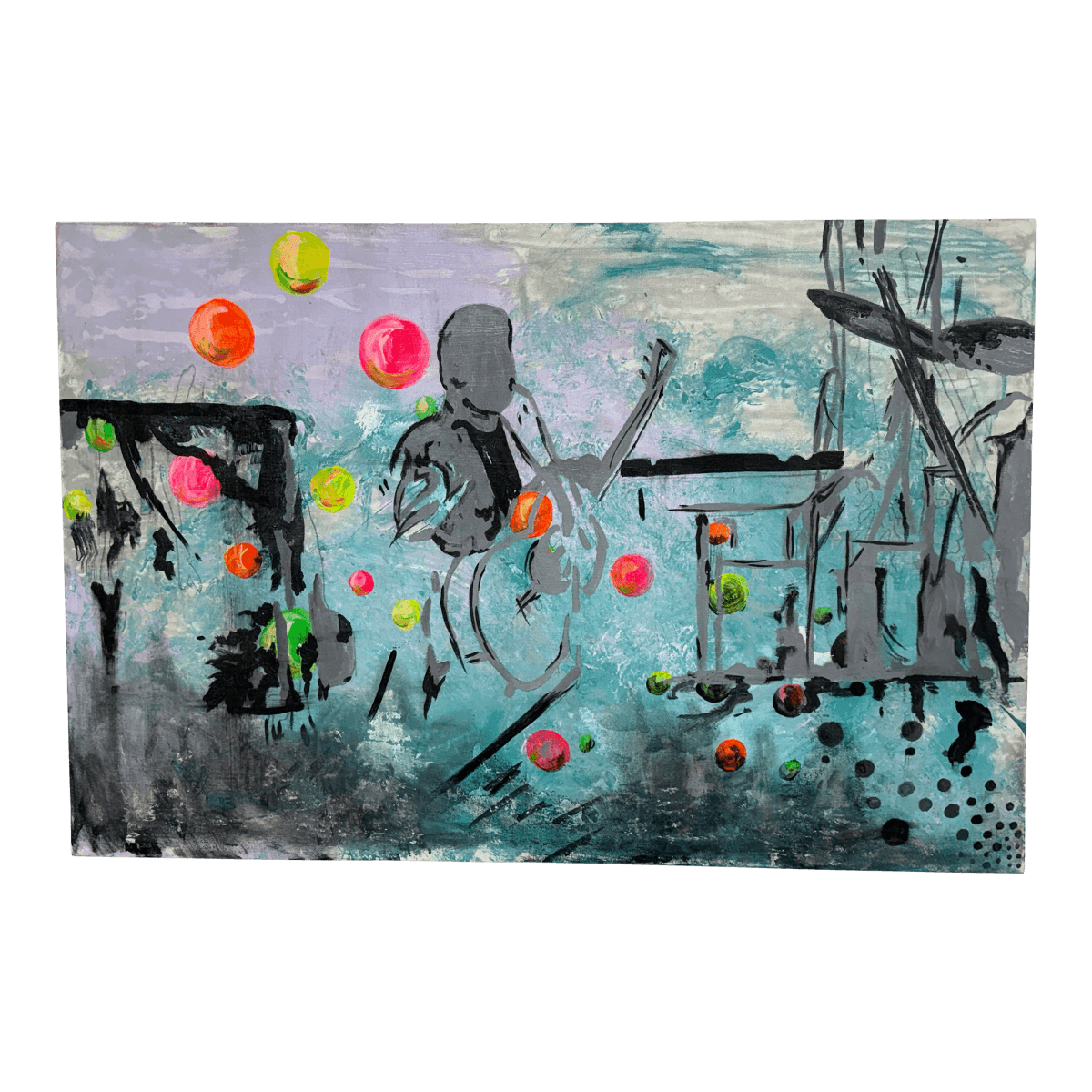 Jazz Artwork With Fluorescent Accents, Artist Unknown - Thumbnail 2