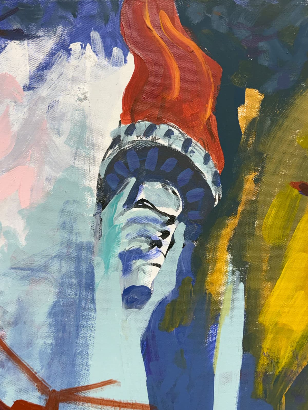 Circa 2007 Beth Pewther's "Revisiting Liberty; Saying Goodby" Mixed Media Artwork, Signed - Thumbnail 6