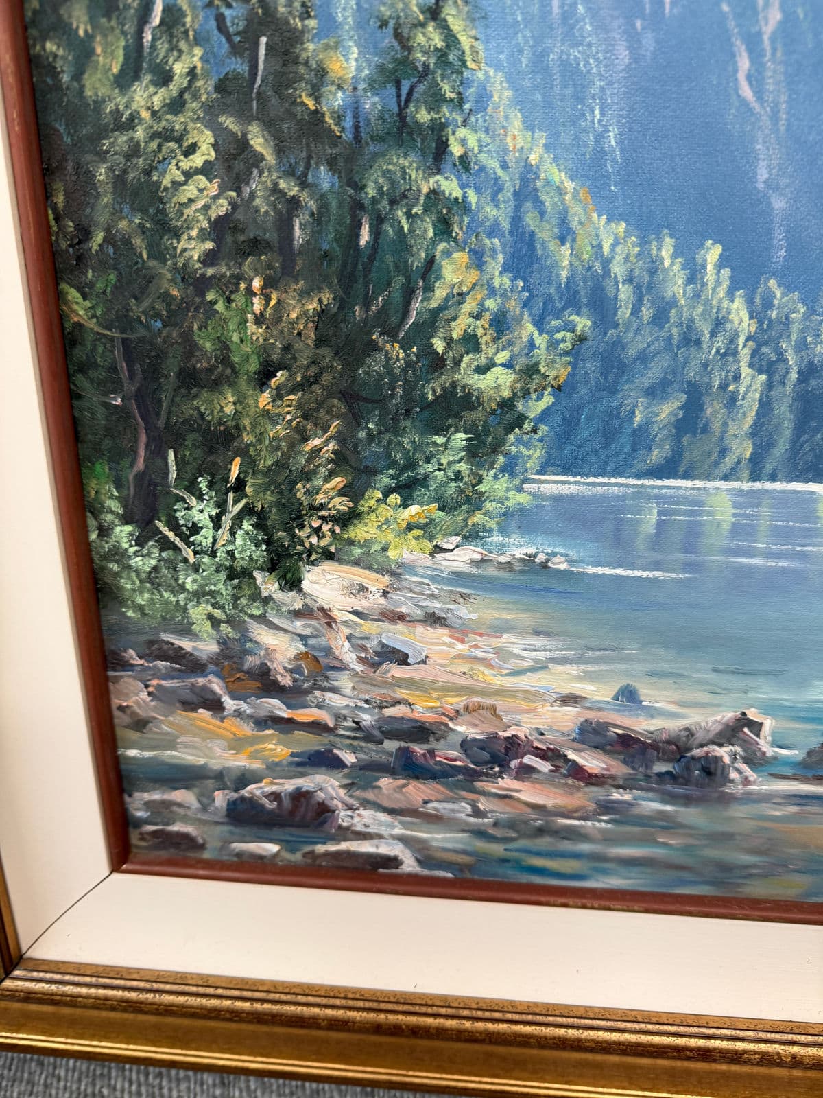 Ivan Clarke "Mountain Landscape With Lake" Original Oil Painting - Thumbnail 9
