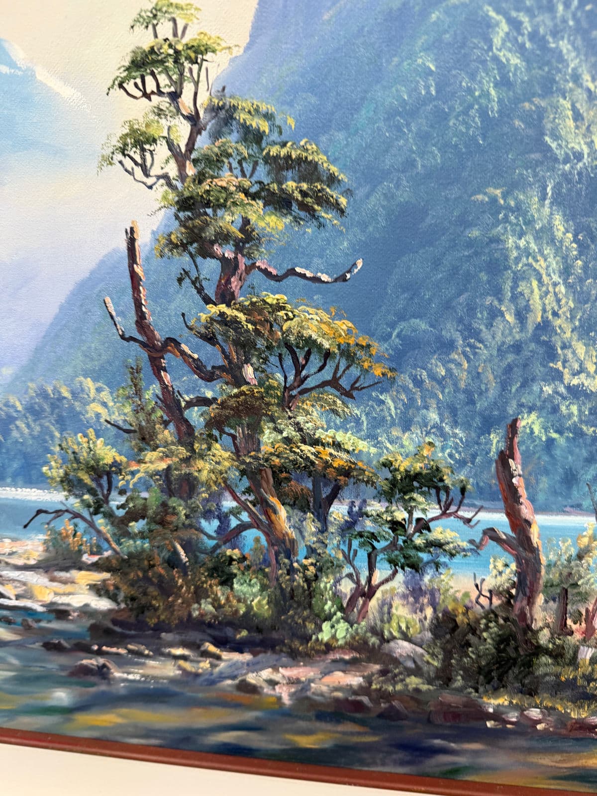 Ivan Clarke "Mountain Landscape With Lake" Original Oil Painting - Thumbnail 10