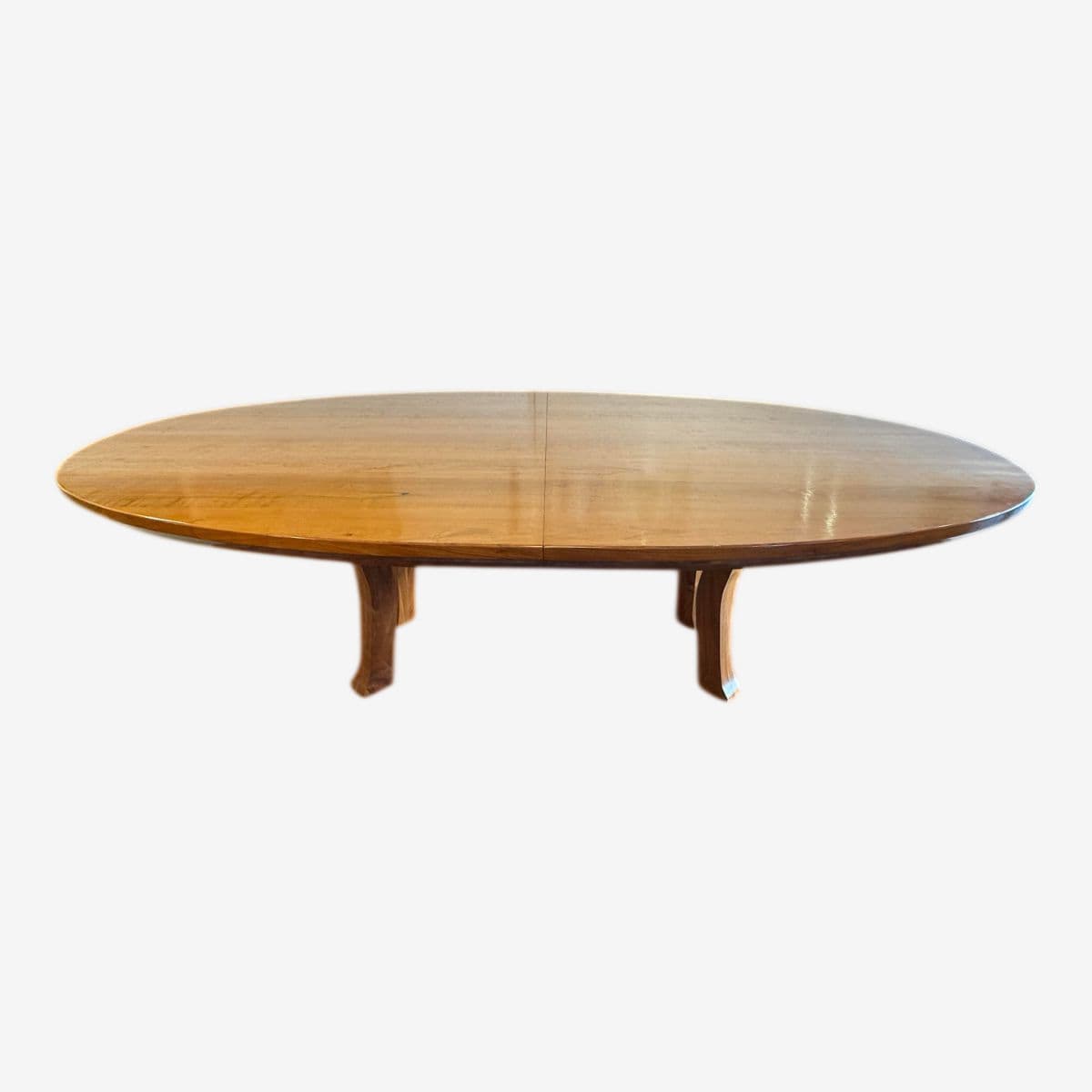 Custom Design Solid Walnut Oval Extension Dining Table - Image 1