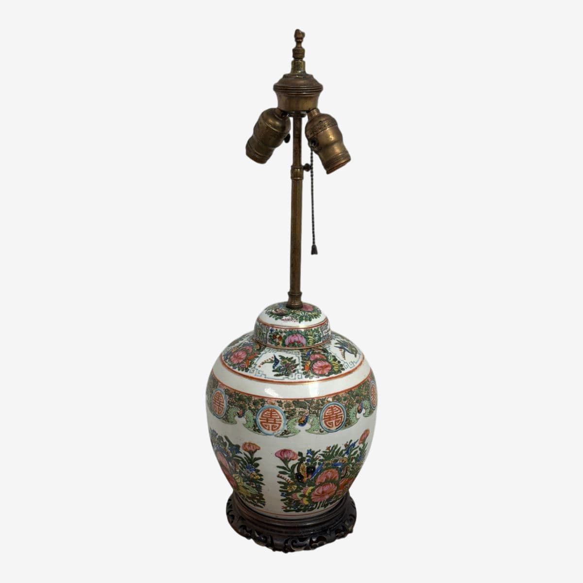 Vintage Famille Verte Porcelain Table Lamp - Image 1