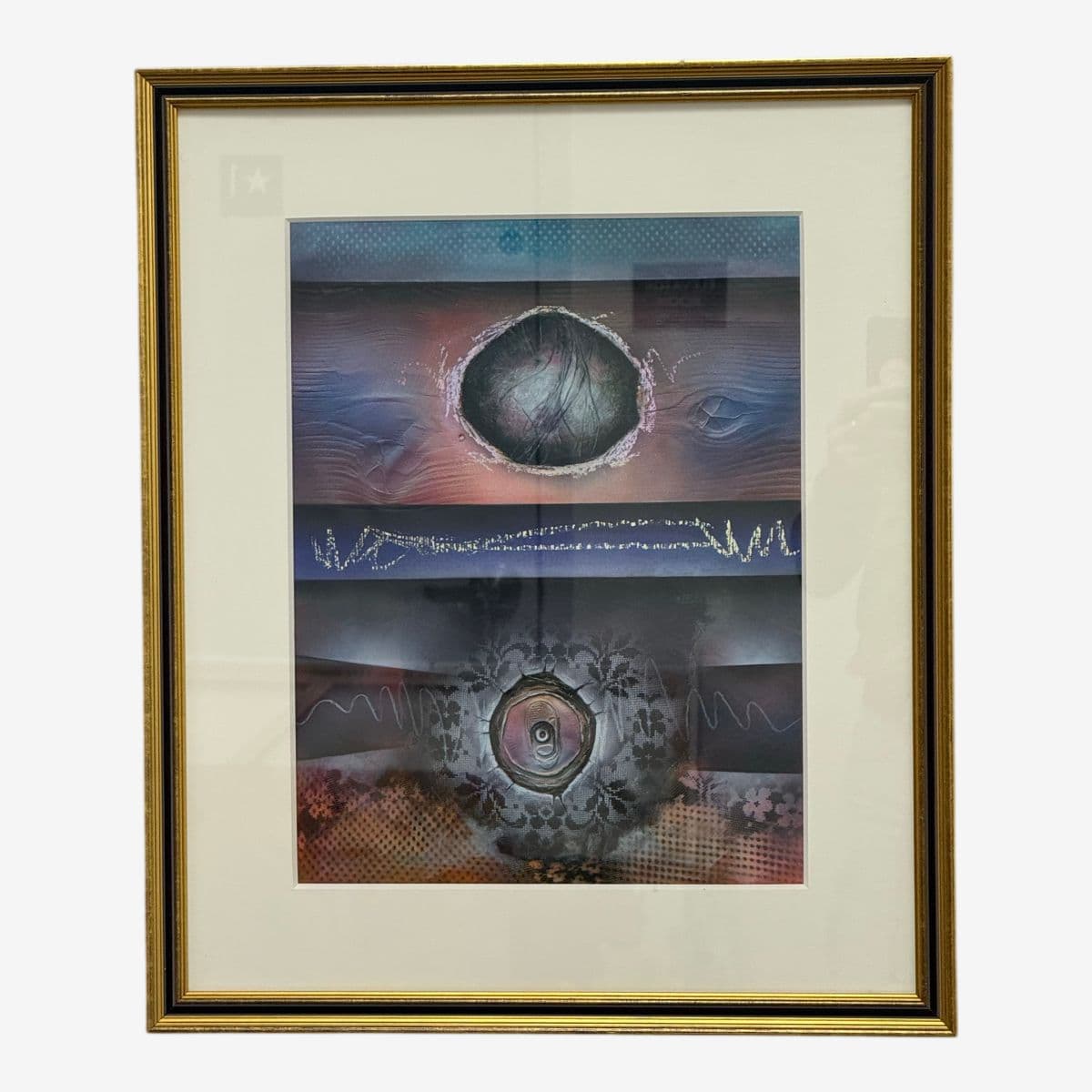 Circa 2002 Moises Ramos Mixed Media Abstract Painting - Image 1