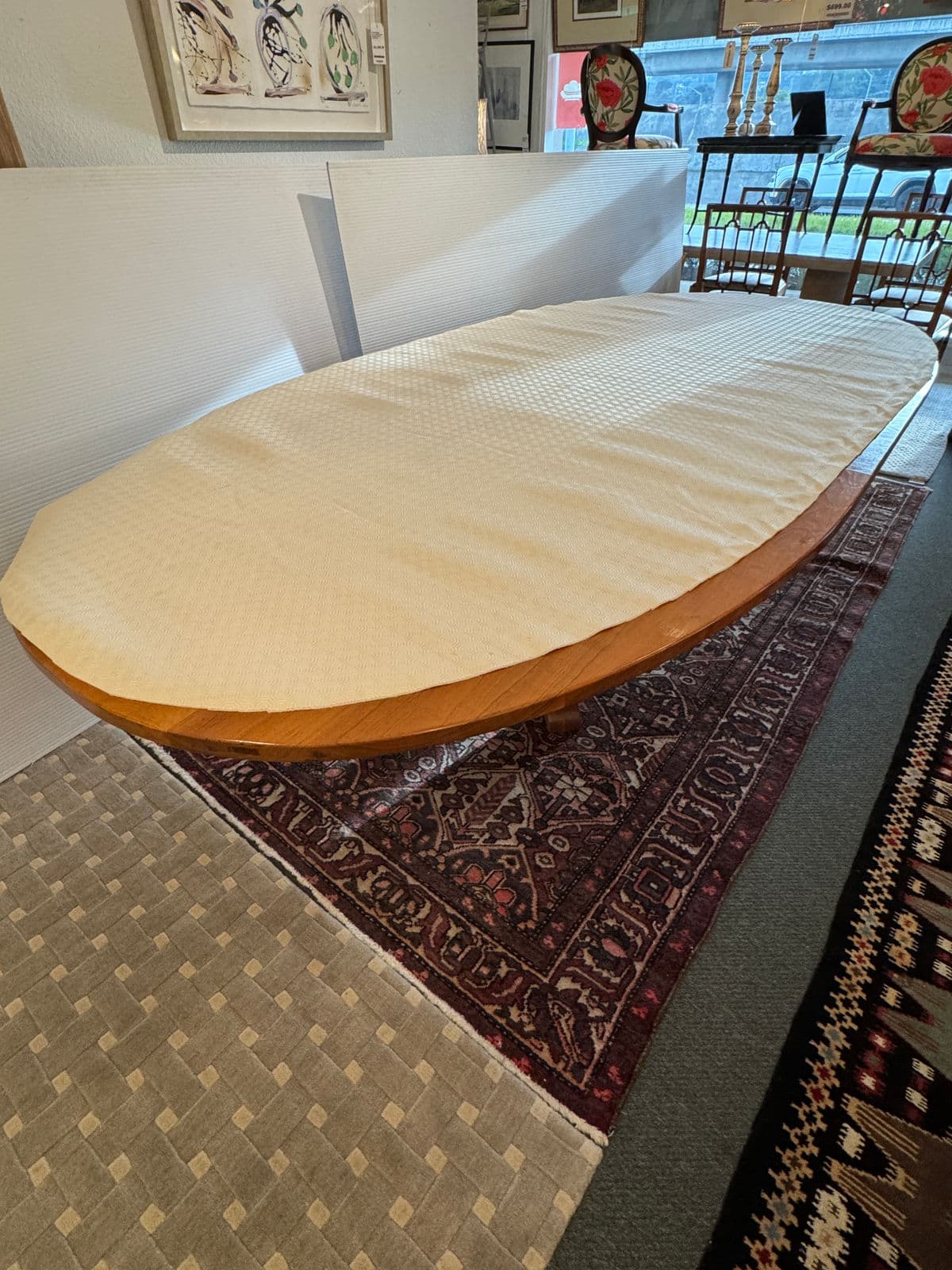 Custom Design Solid Walnut Oval Extension Dining Table - Thumbnail 6