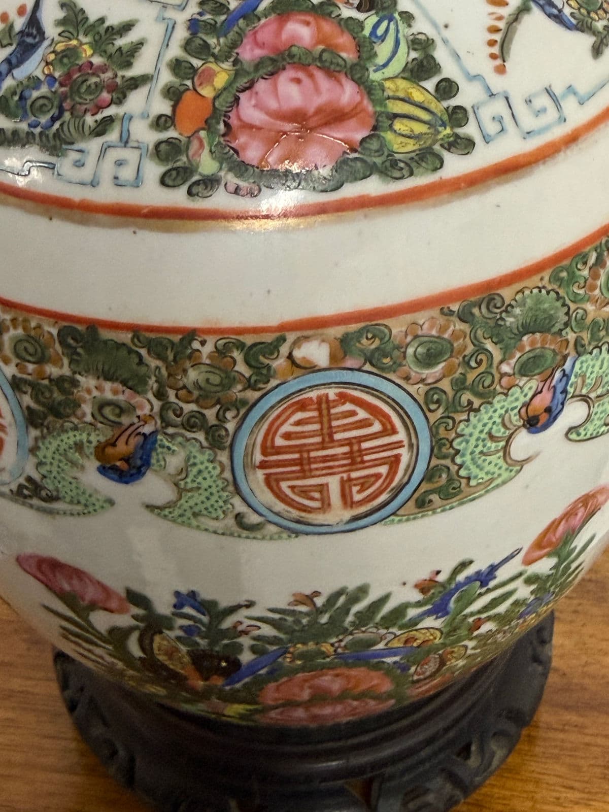 Vintage Famille Verte Porcelain Table Lamp - Thumbnail 9