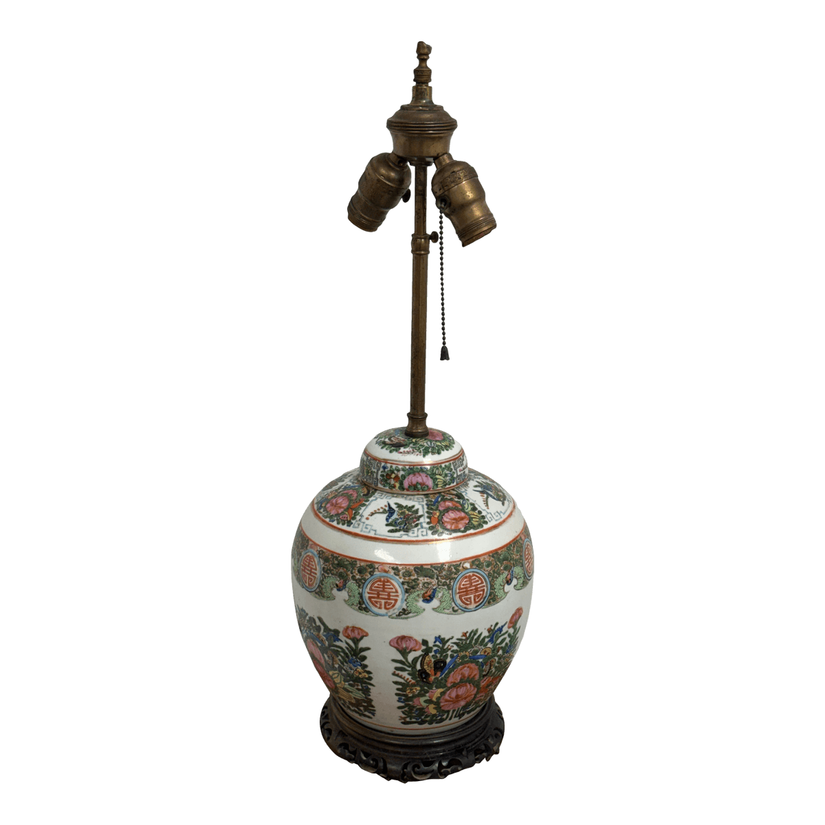 Vintage Famille Verte Porcelain Table Lamp - Thumbnail 2