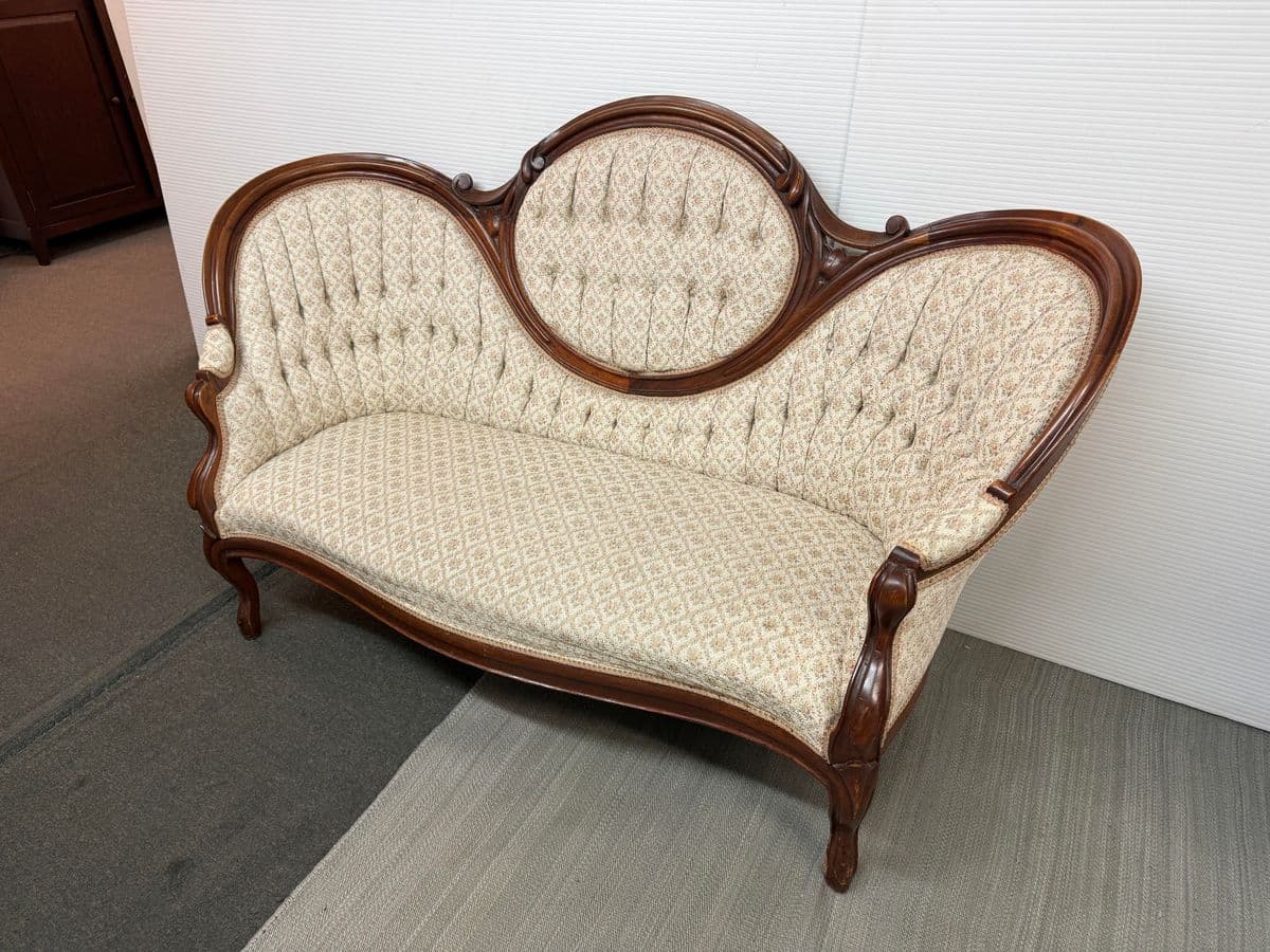 Antique Victorian Balloon Back Sofa - Thumbnail 4