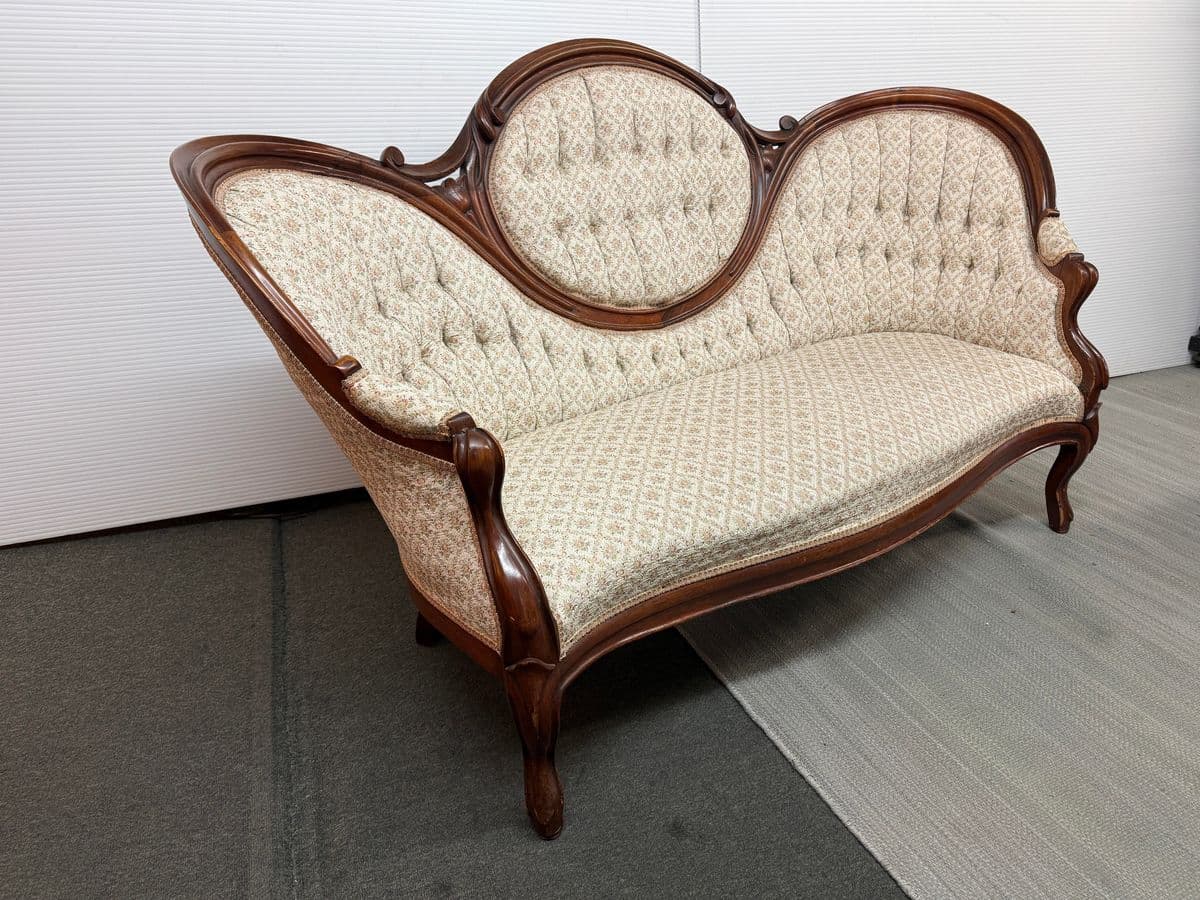 Antique Victorian Balloon Back Sofa - Thumbnail 3