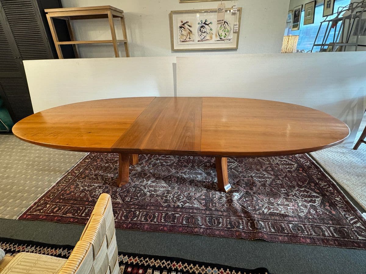 Custom Design Solid Walnut Oval Extension Dining Table - Thumbnail 4