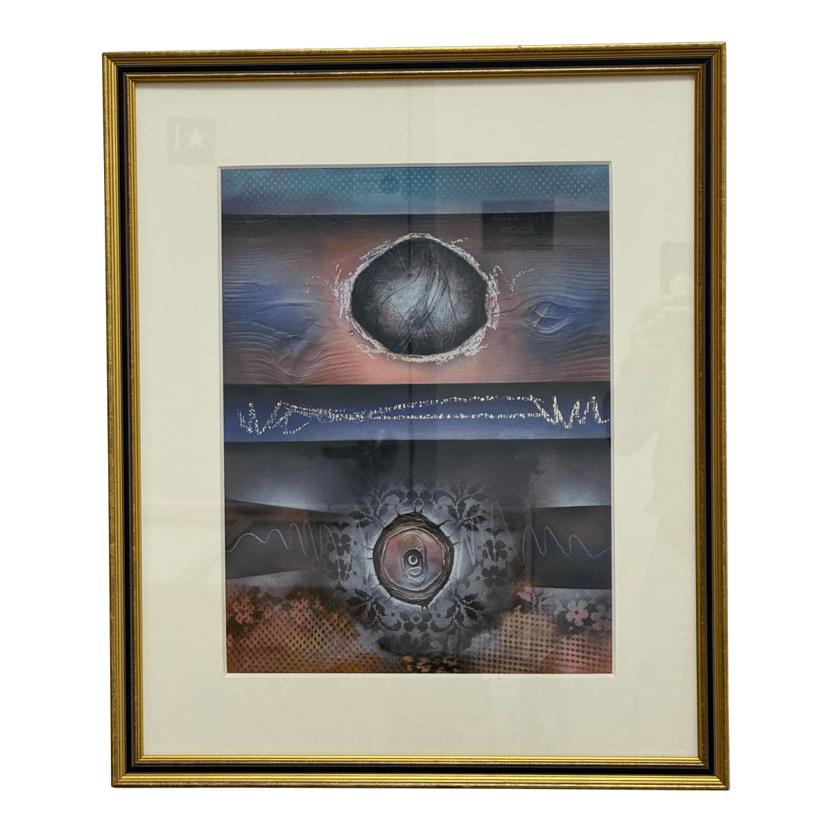 Circa 2002 Moises Ramos Mixed Media Abstract Painting - Thumbnail 2