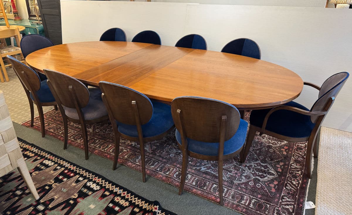 Custom Design Solid Walnut Oval Extension Dining Table - Thumbnail 14