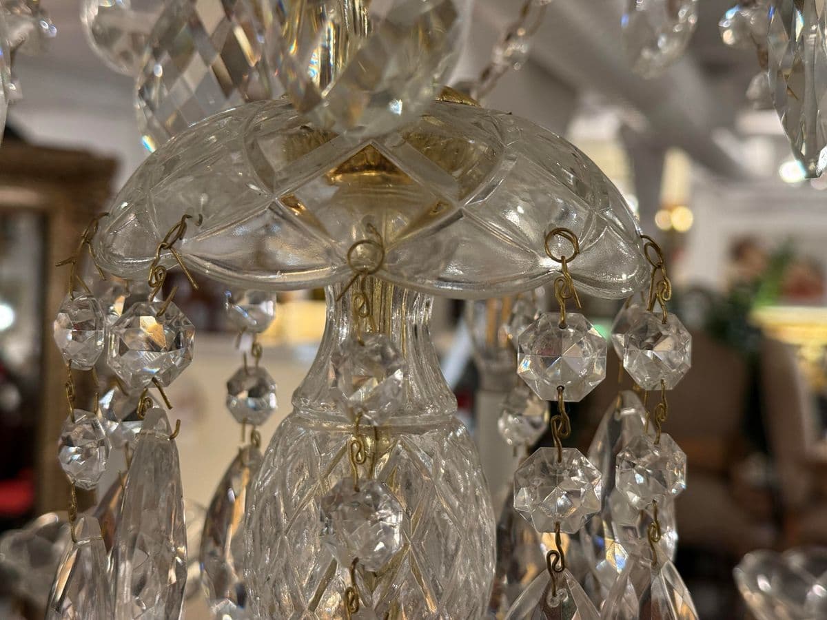 Vintage Brass + Crystal Chandelier - Thumbnail 8