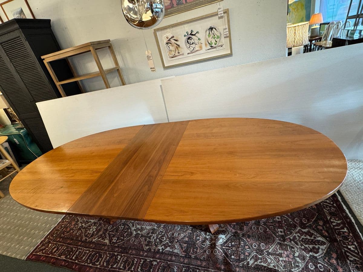 Custom Design Solid Walnut Oval Extension Dining Table - Thumbnail 10