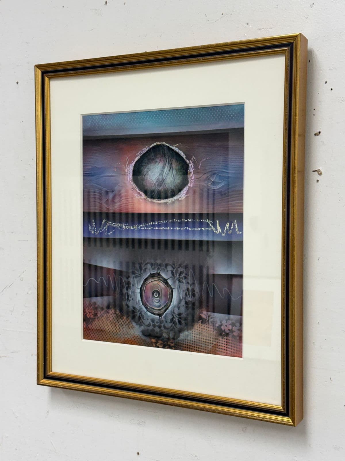 Circa 2002 Moises Ramos Mixed Media Abstract Painting - Thumbnail 3