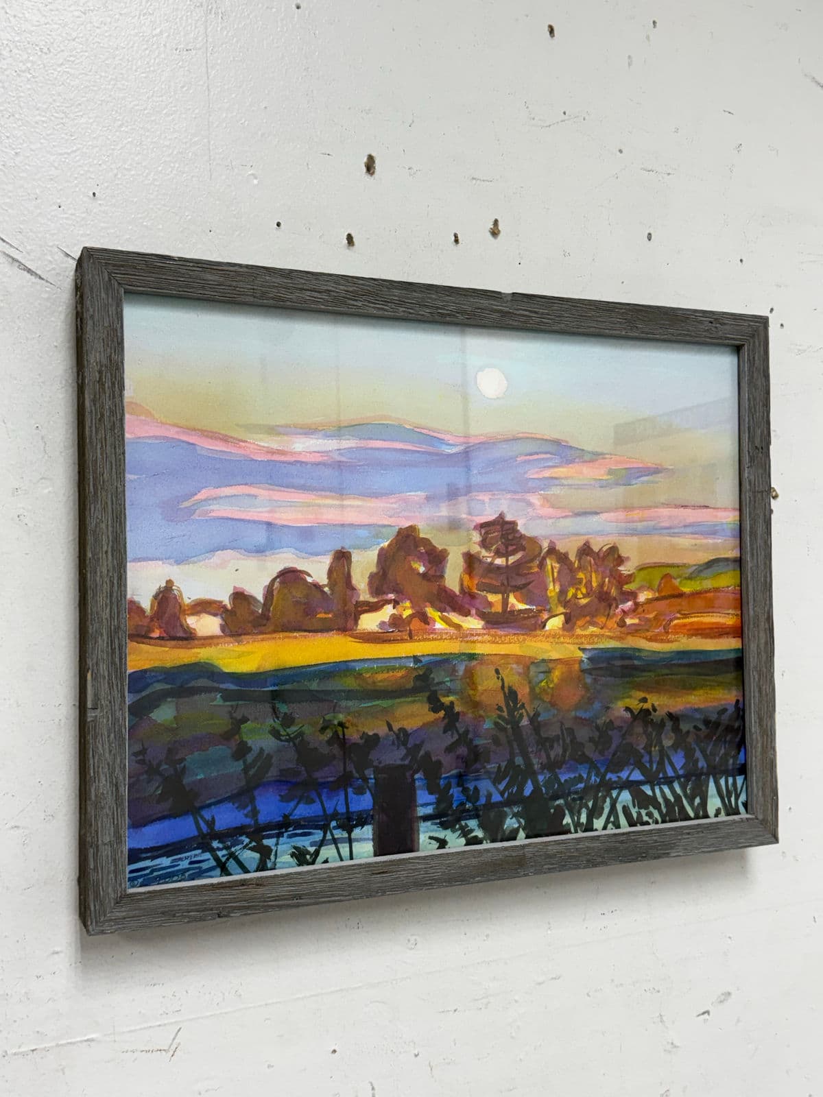 Post Impressionistic Original Watercolor Art Work, Framed - Thumbnail 4