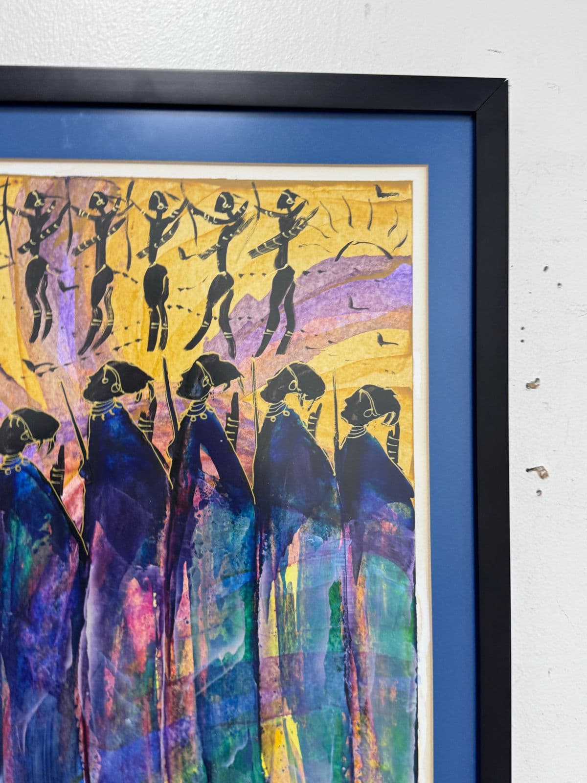 David N'lala of Namibia Modernist Expressionism Acrylics on Paper, Framed - Thumbnail 8