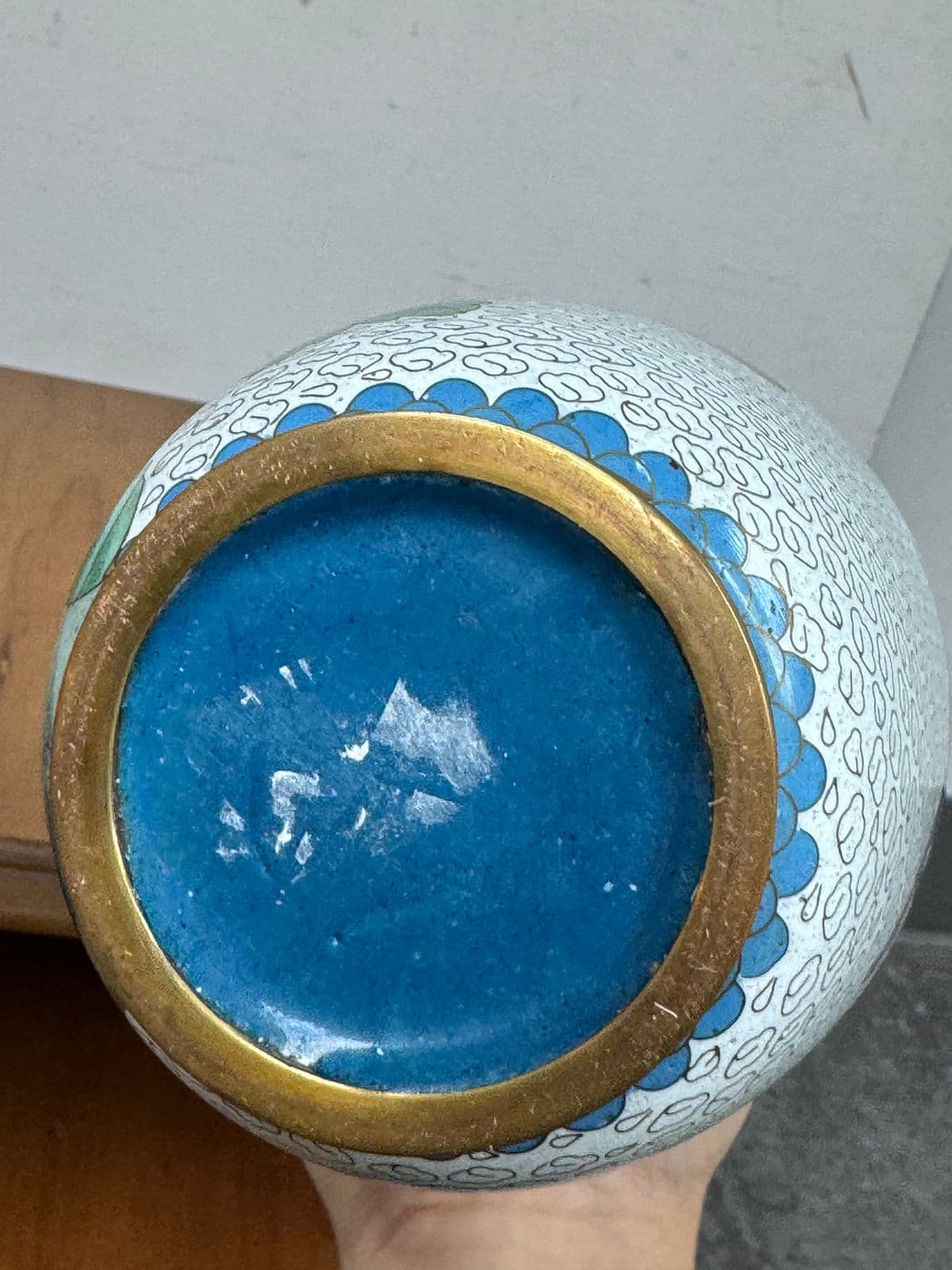 Chinese Enamel Cloisonné Vase With Flowers - Thumbnail 12