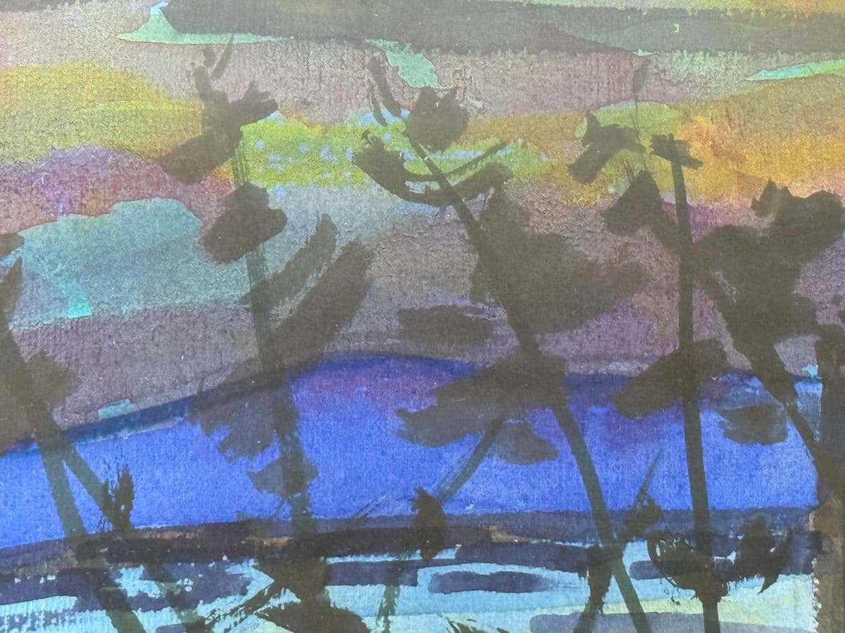 Post Impressionistic Original Watercolor Art Work, Framed - Thumbnail 10