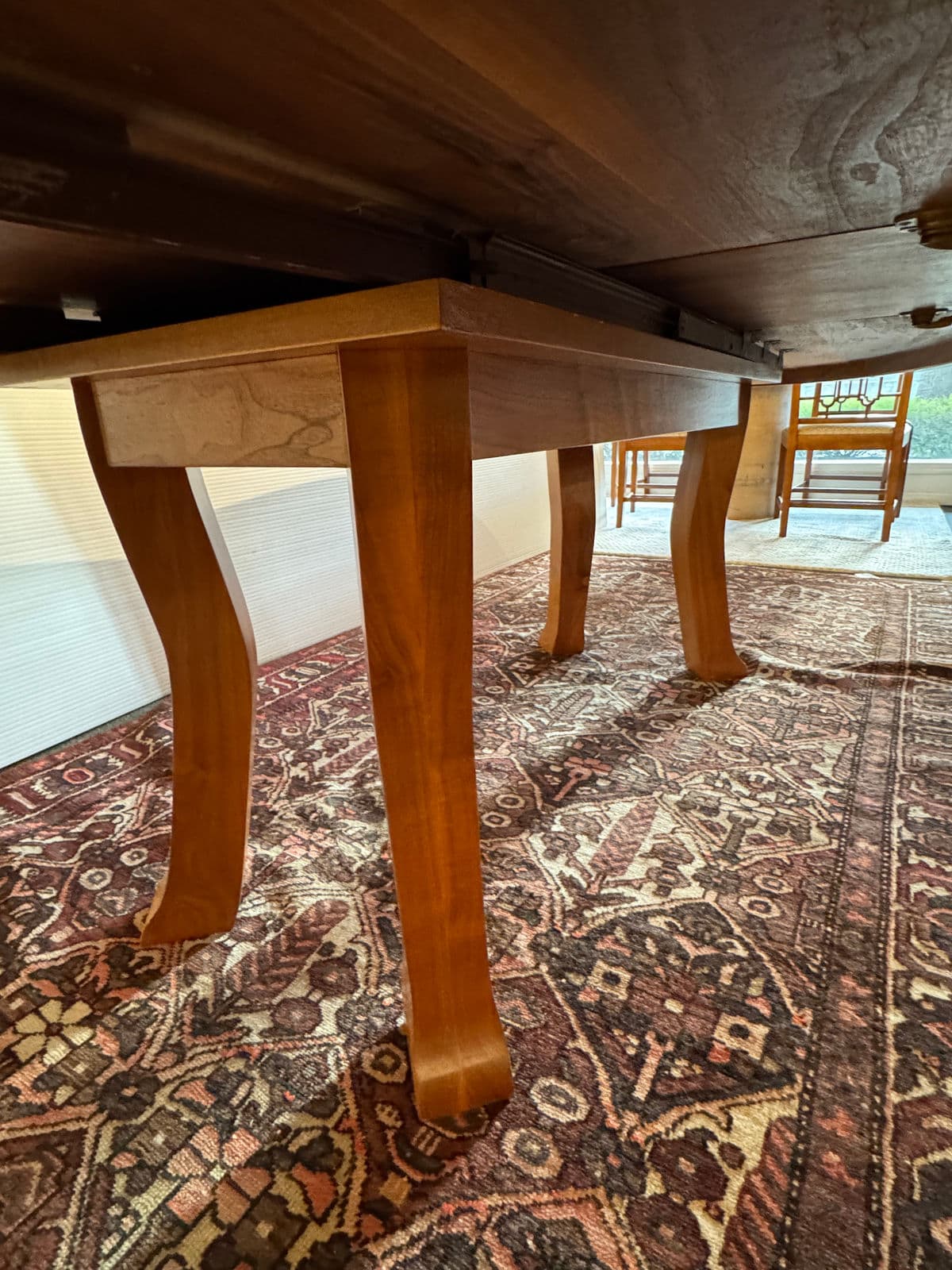 Custom Design Solid Walnut Oval Extension Dining Table - Thumbnail 7