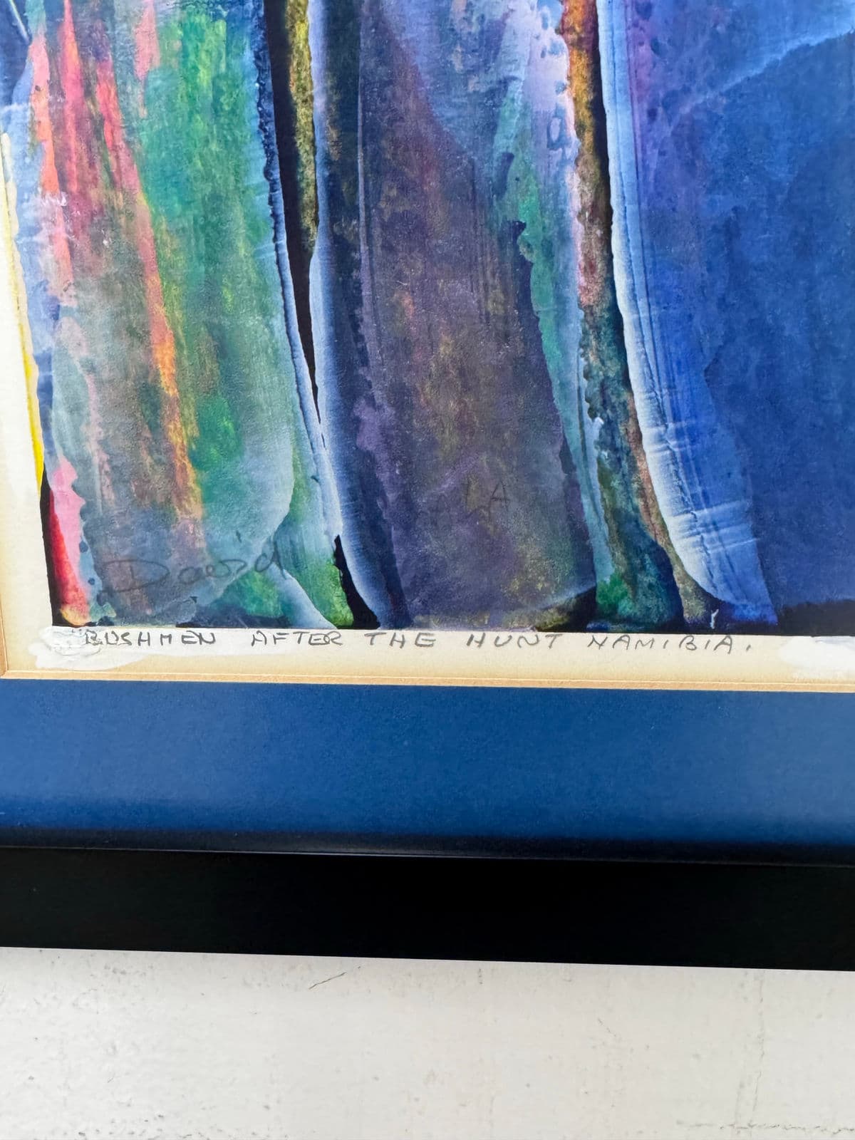 David N'lala of Namibia Modernist Expressionism Acrylics on Paper, Framed - Thumbnail 12