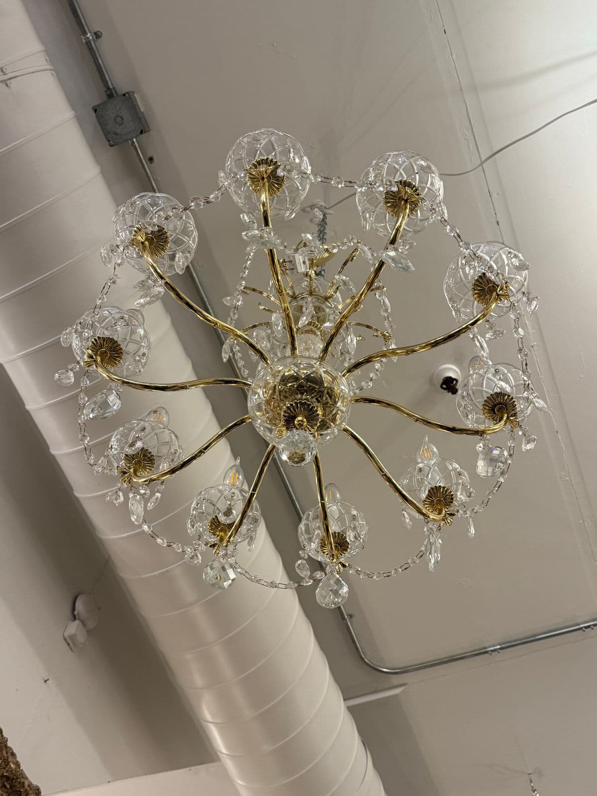 Vintage Brass + Crystal Chandelier - Thumbnail 6