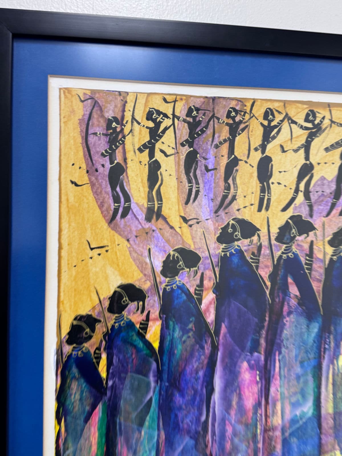 David N'lala of Namibia Modernist Expressionism Acrylics on Paper, Framed - Thumbnail 10