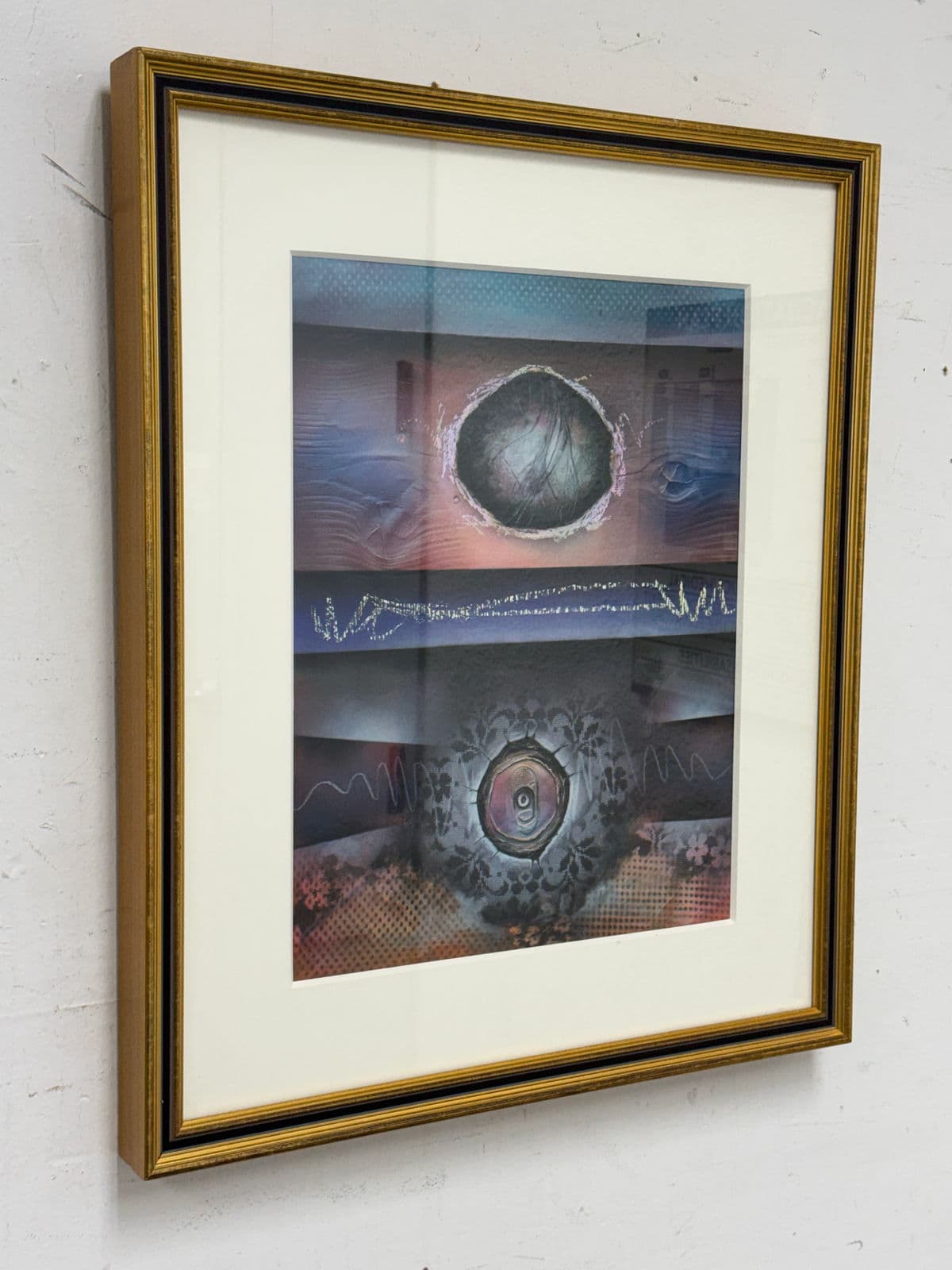 Circa 2002 Moises Ramos Mixed Media Abstract Painting - Thumbnail 4