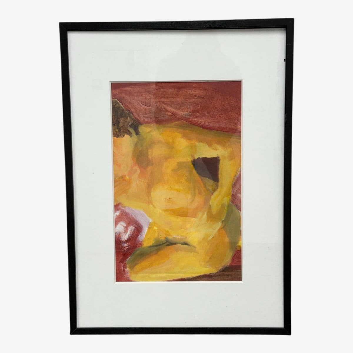Modern Abstract Nude Painting, Framed - Image 1