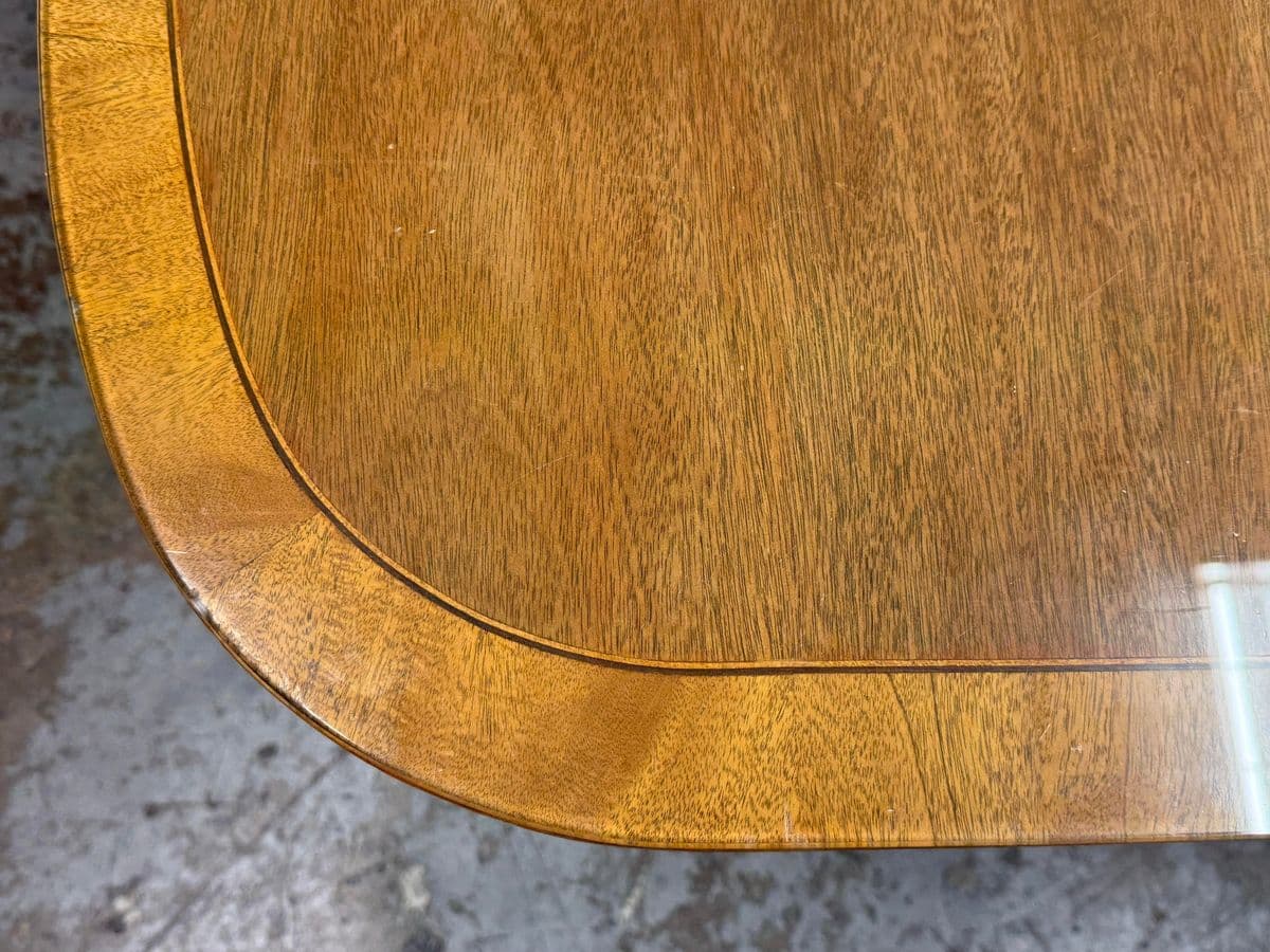 Georgian Satinwood + Mahogany Double Pedestal Dining Table - Thumbnail 8